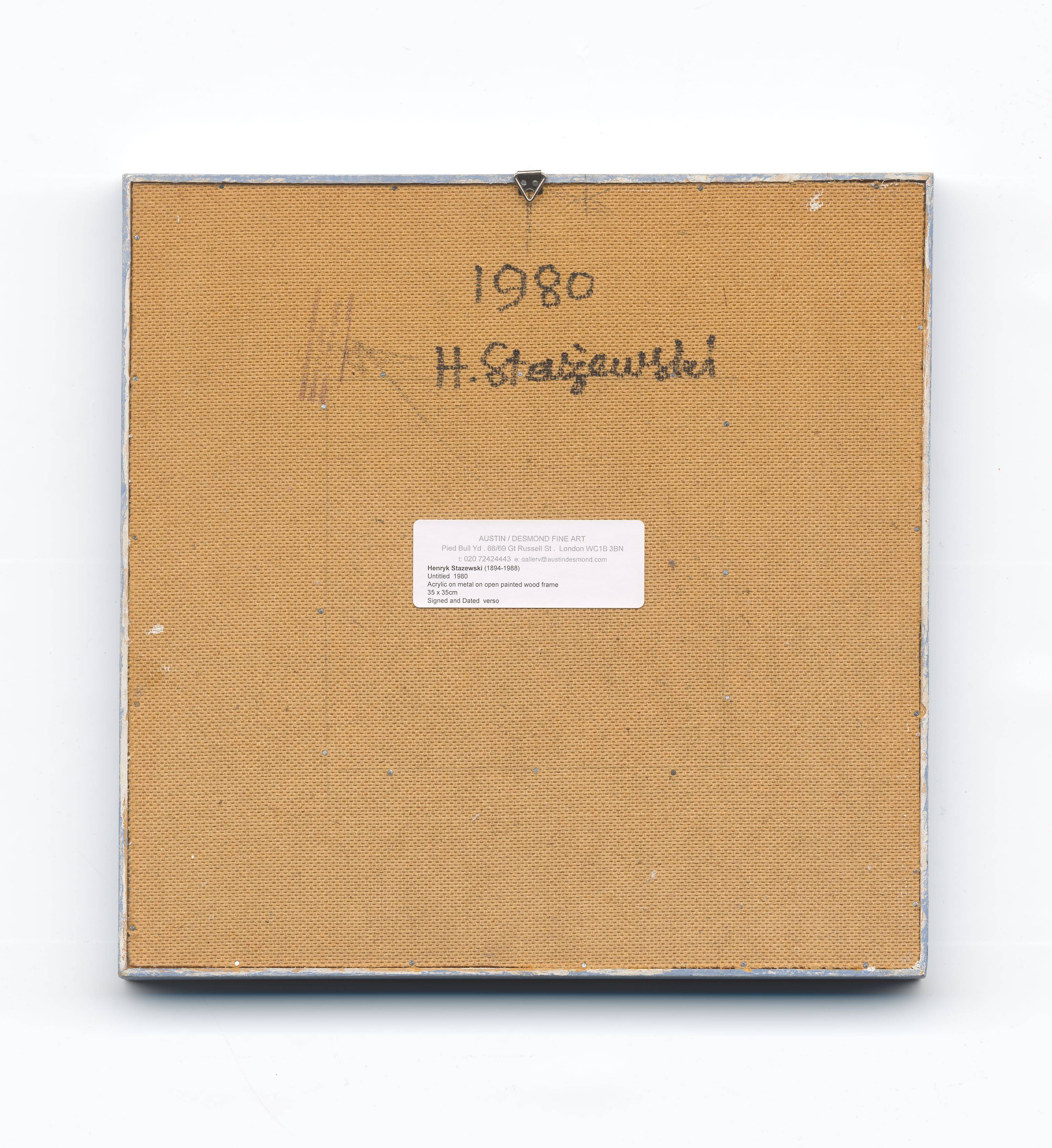 Auf diesem Bild ist das folgende Kunstwerk zu sehen: Henryk Stażewski. Ohne Titel. 1980.