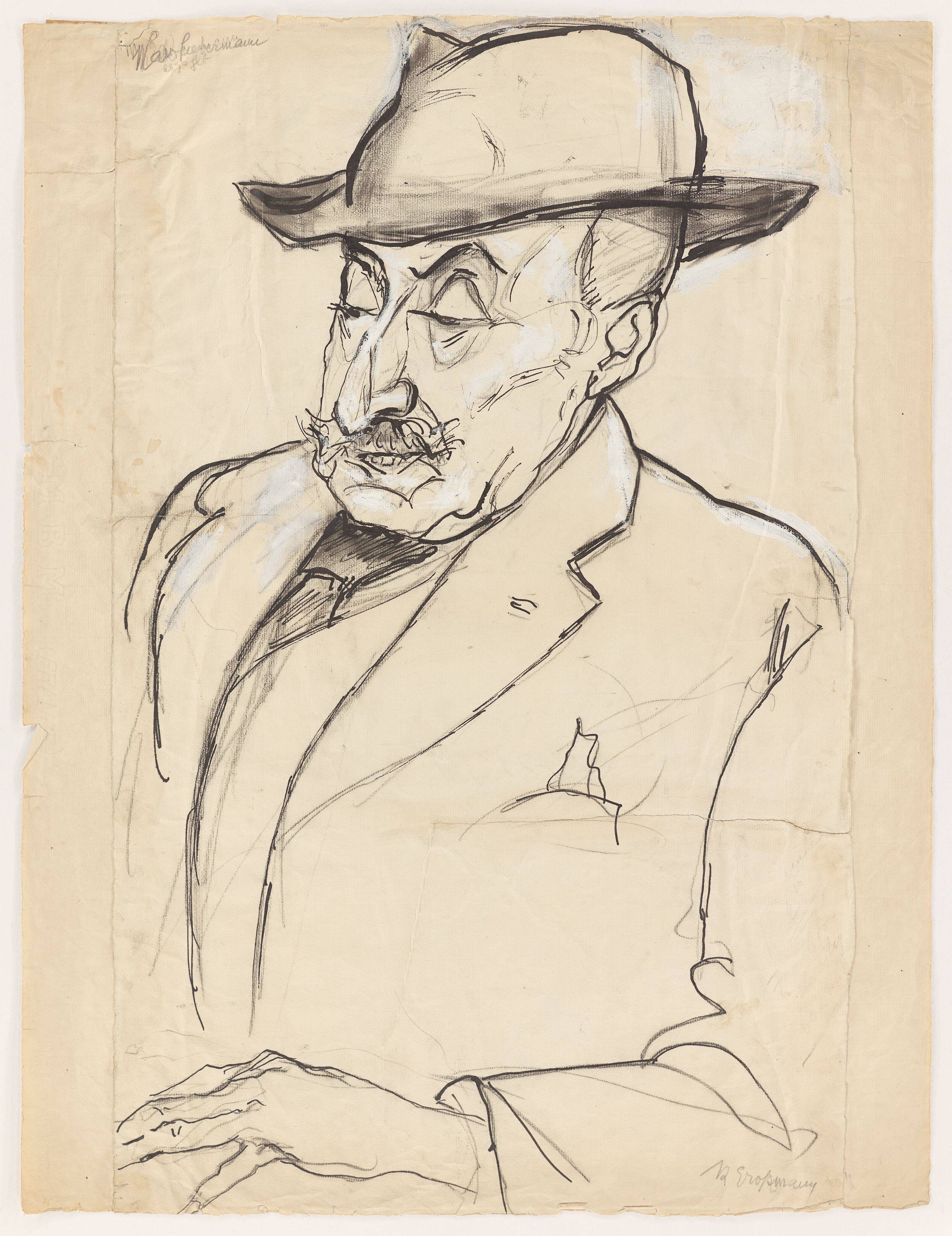 This picture shows the following artwork: Rudolf Grossmann. Portrait Max Liebermann. 1920s.