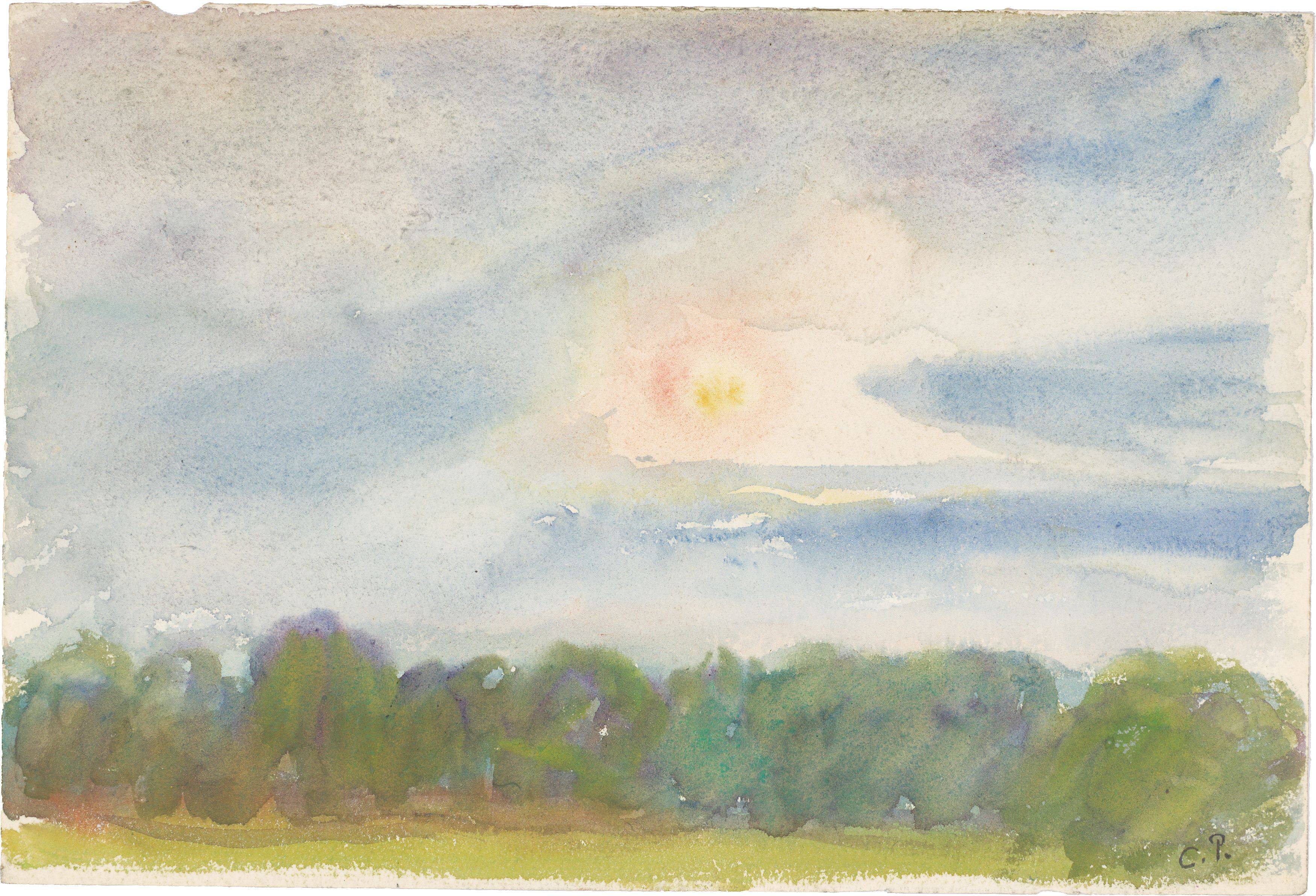 This picture shows the following artwork: Camille Pissarro. ”Paysage”. Circa 1890.
