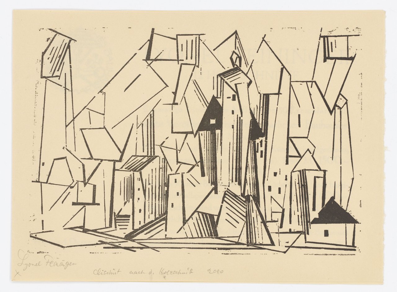 Auf diesem Bild ist das folgende Kunstwerk zu sehen: Lyonel Feininger. „Die Architektur“. 1920/21.