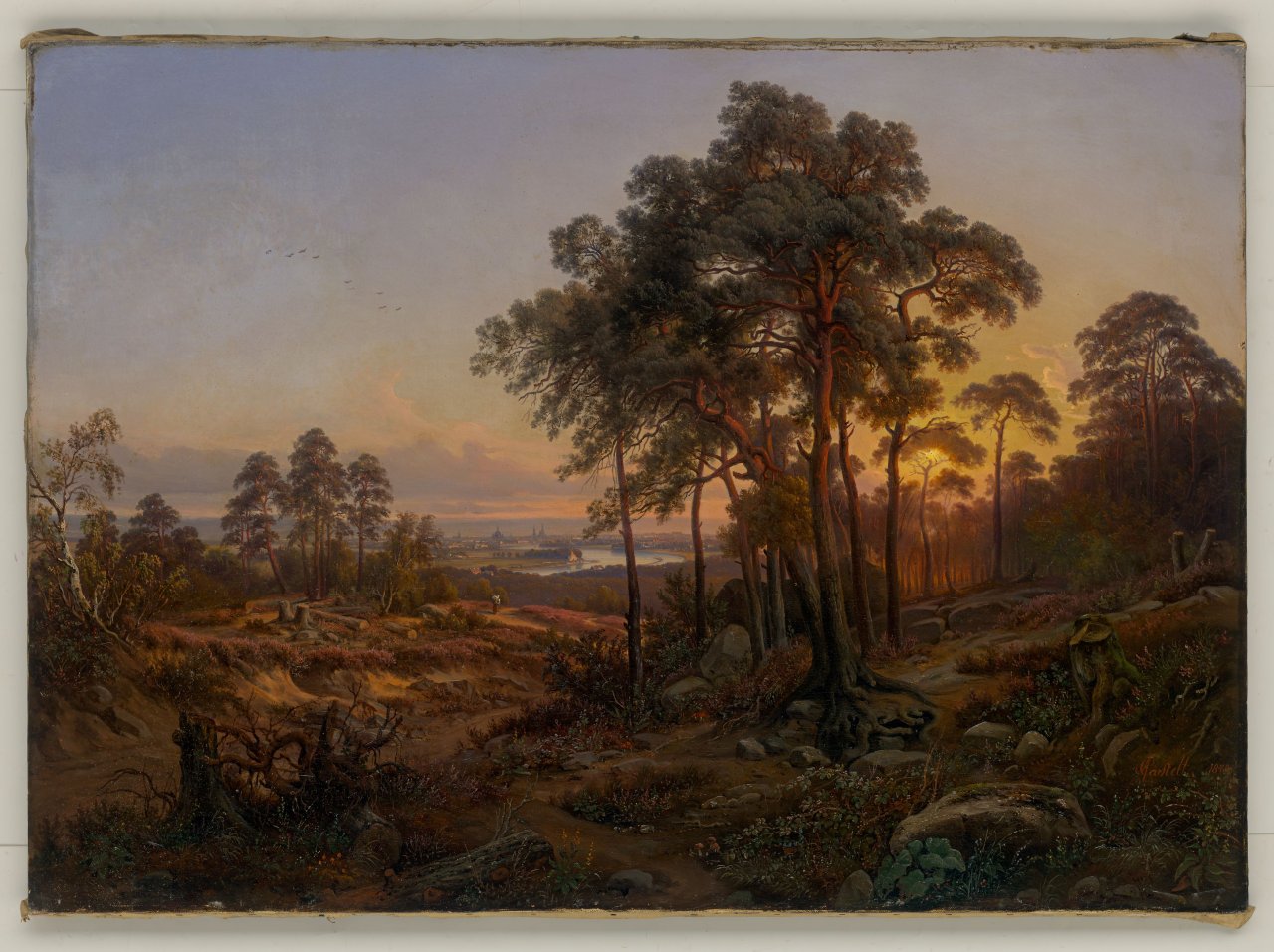 This picture shows the following artwork: Johann Anton Castell. Landscape with view of Dresden. 1848.