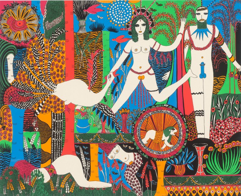 Auf diesem Bild ist das folgende Kunstwerk zu sehen: „Flora und Fauna“. 1973.