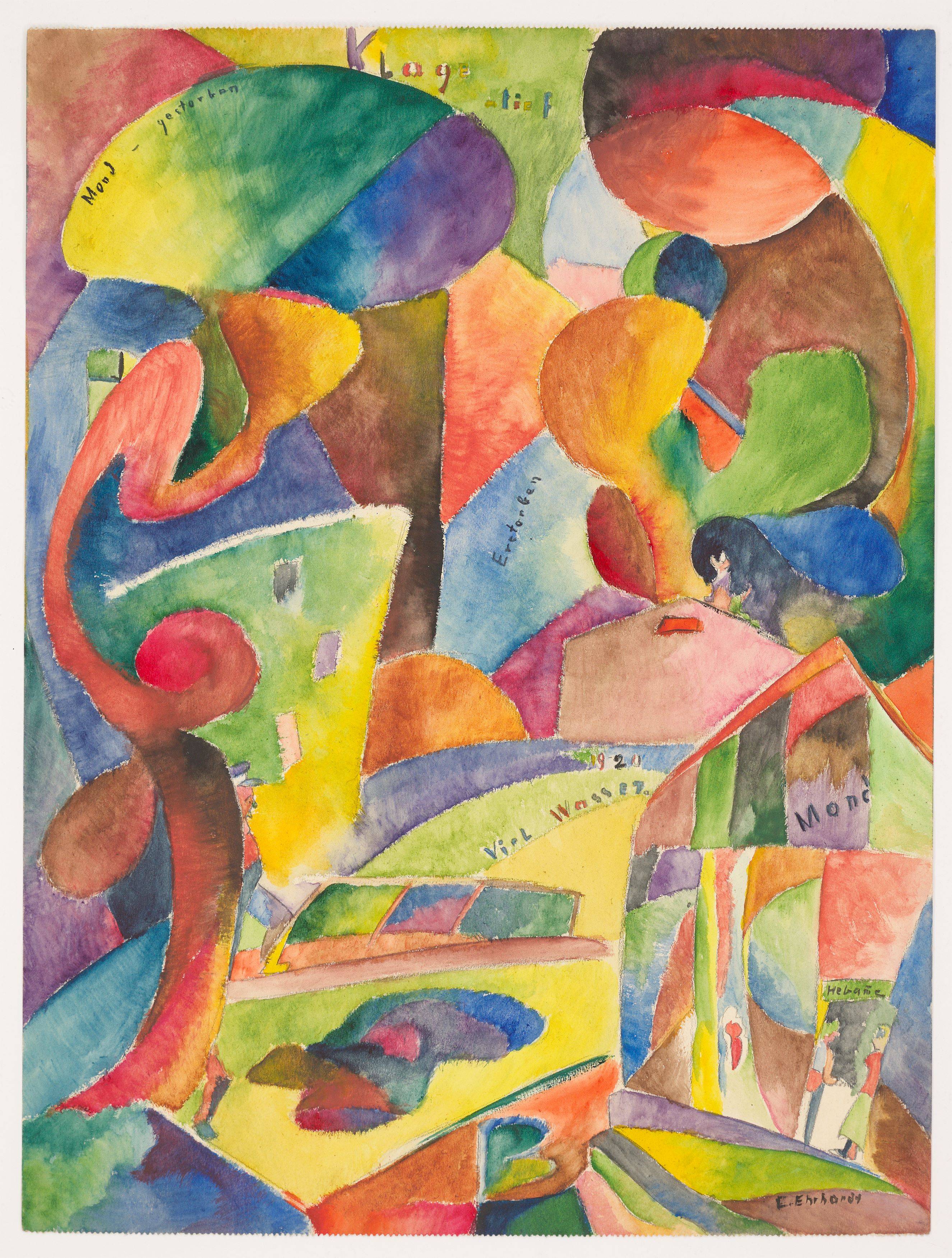 This picture shows the following artwork: Curt Ehrhardt. ”Mond gestorben – Klage tief”. 1920.