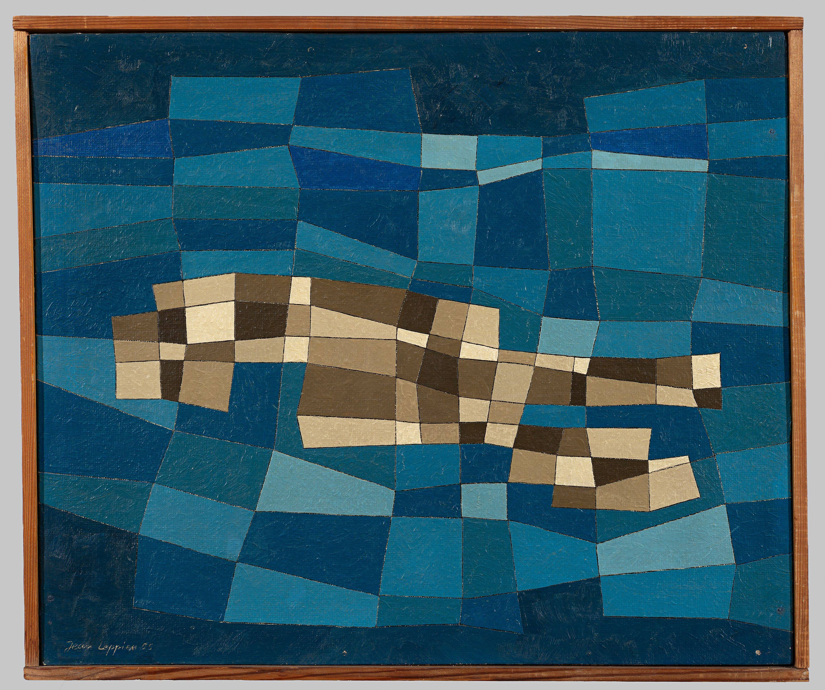 Auf diesem Bild ist das folgende Kunstwerk zu sehen: Jean Leppien. „9/55 XCVIII“. 1955.