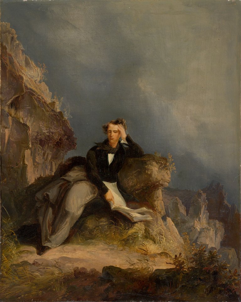 This picture shows the following artwork: Caspar Scheuren. Melancholic Romantic. Circa 1830.