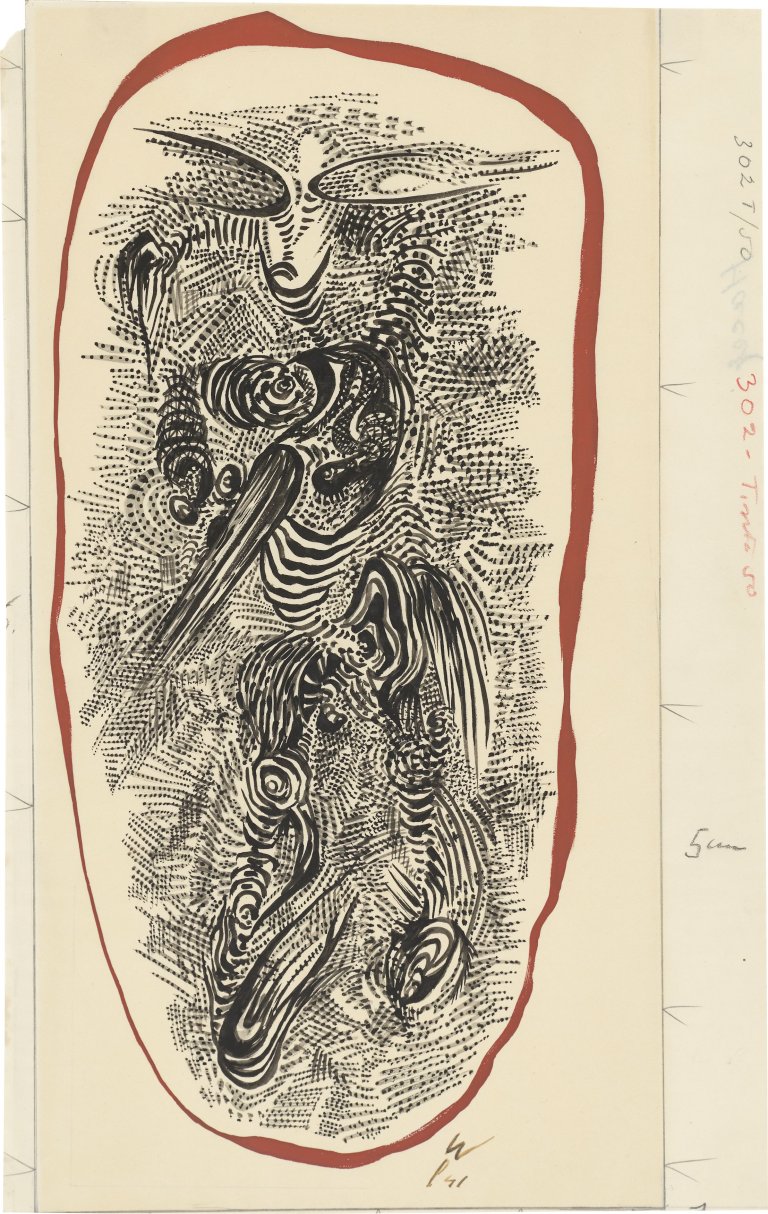 This picture shows the following artwork: Wolfgang Paalen. Untitled. 1941.