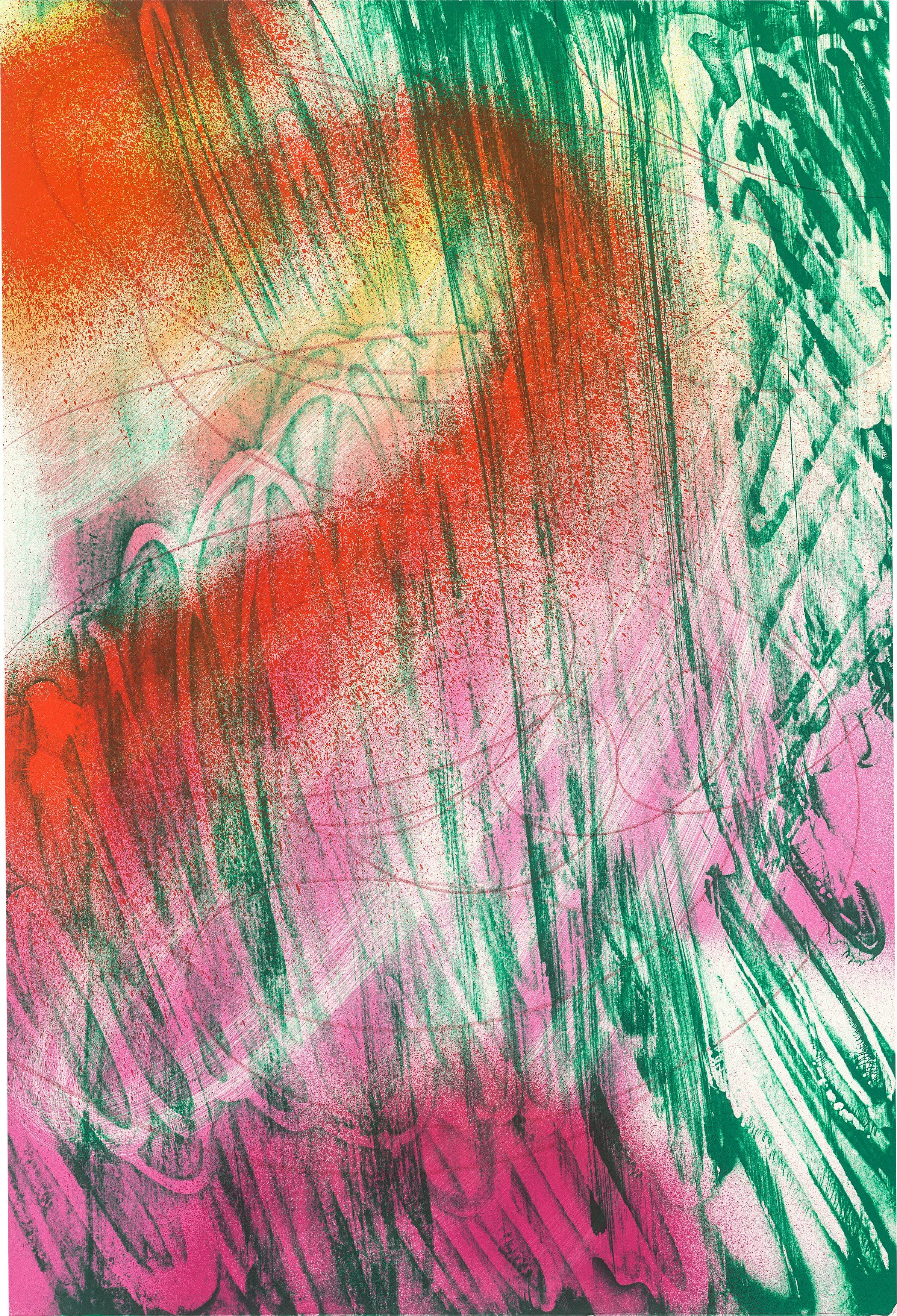 Auf diesem Bild ist das folgende Kunstwerk zu sehen: Katharina Grosse. Ohne Titel. 2007.