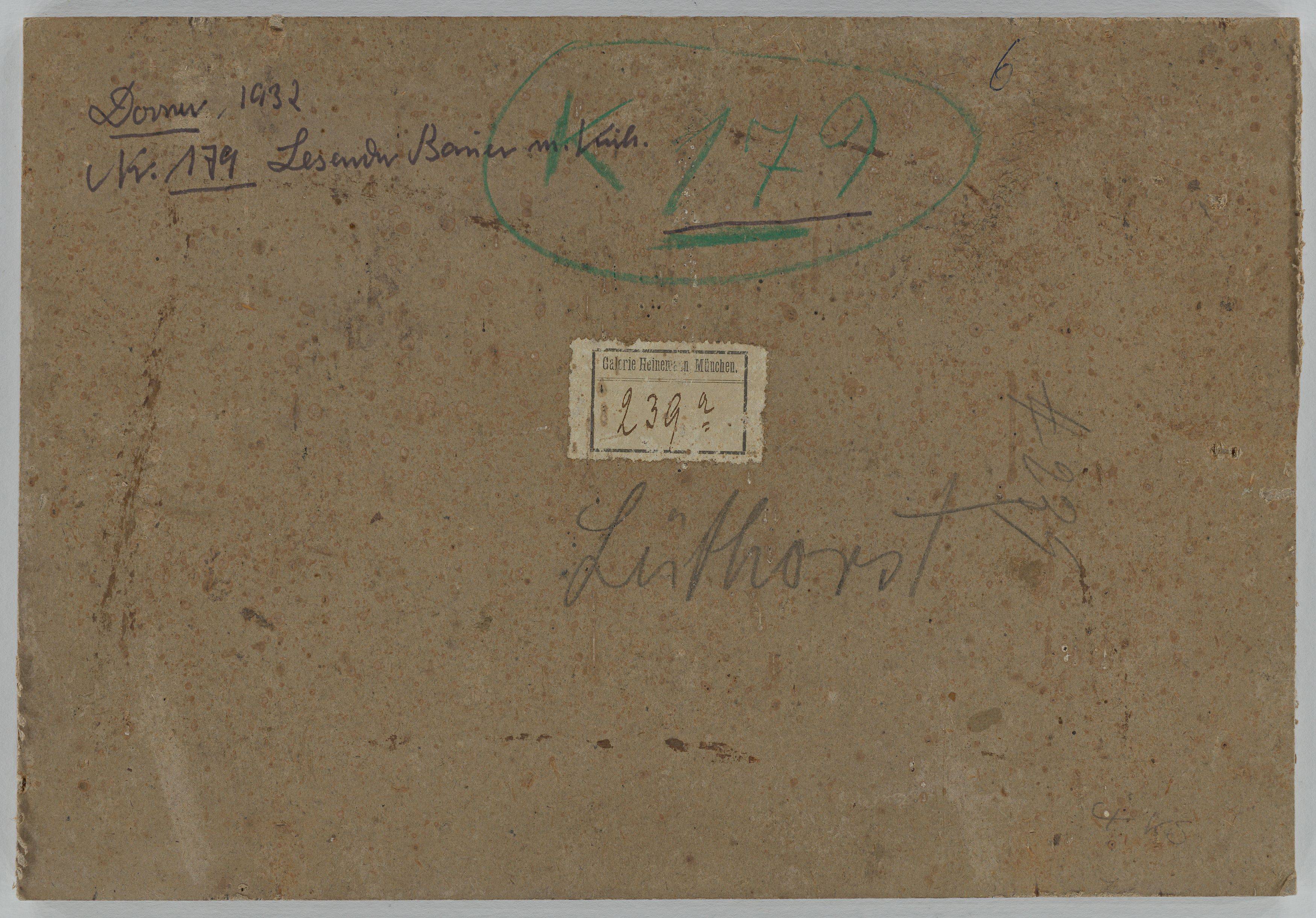 Auf diesem Bild ist das folgende Kunstwerk zu sehen: Wilhelm Busch. „Kuhhütender Bauer“. Um 1894.