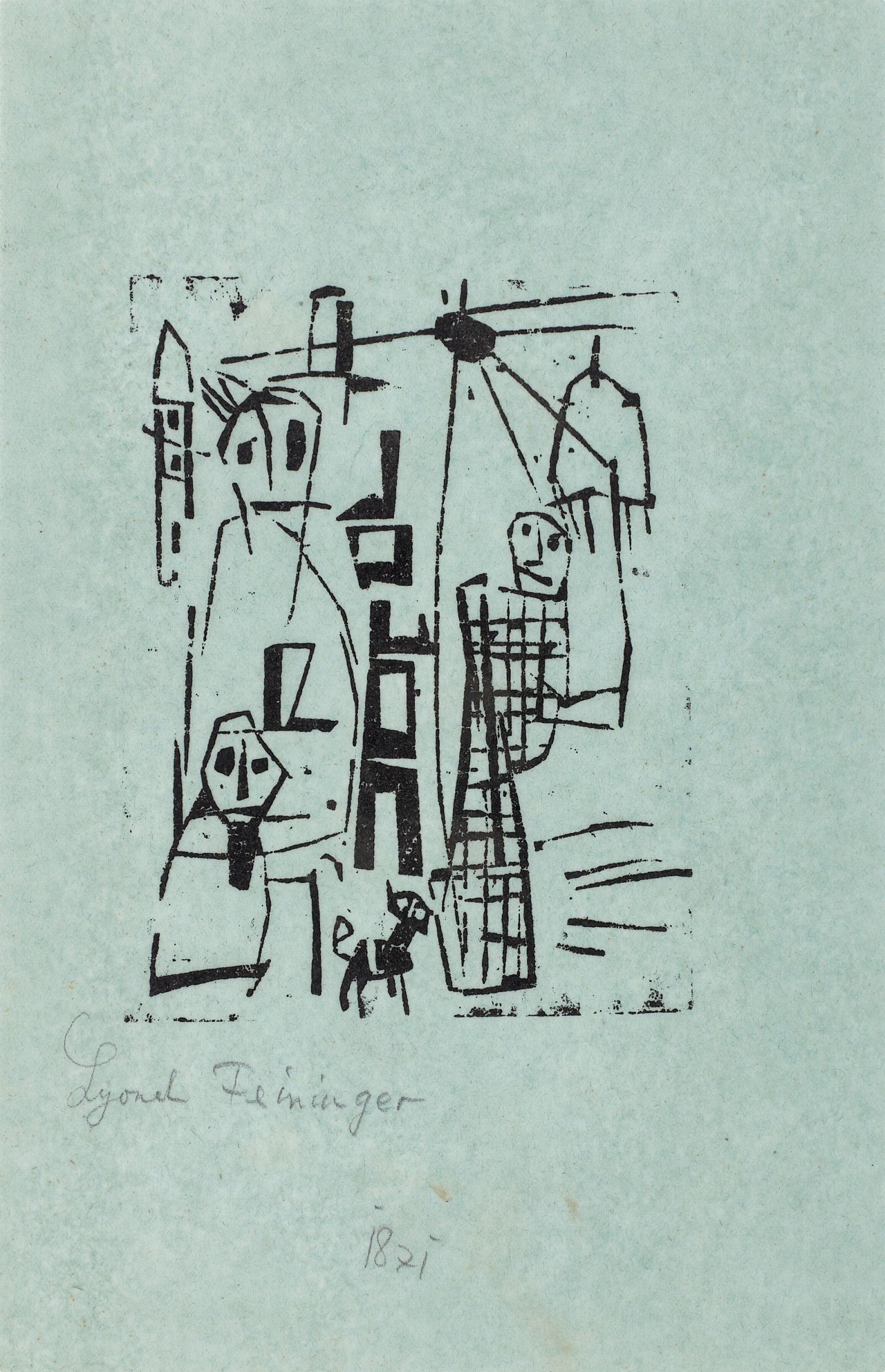 Auf diesem Bild ist das folgende Kunstwerk zu sehen: Lyonel Feininger. „Spaziergang“. 1918.