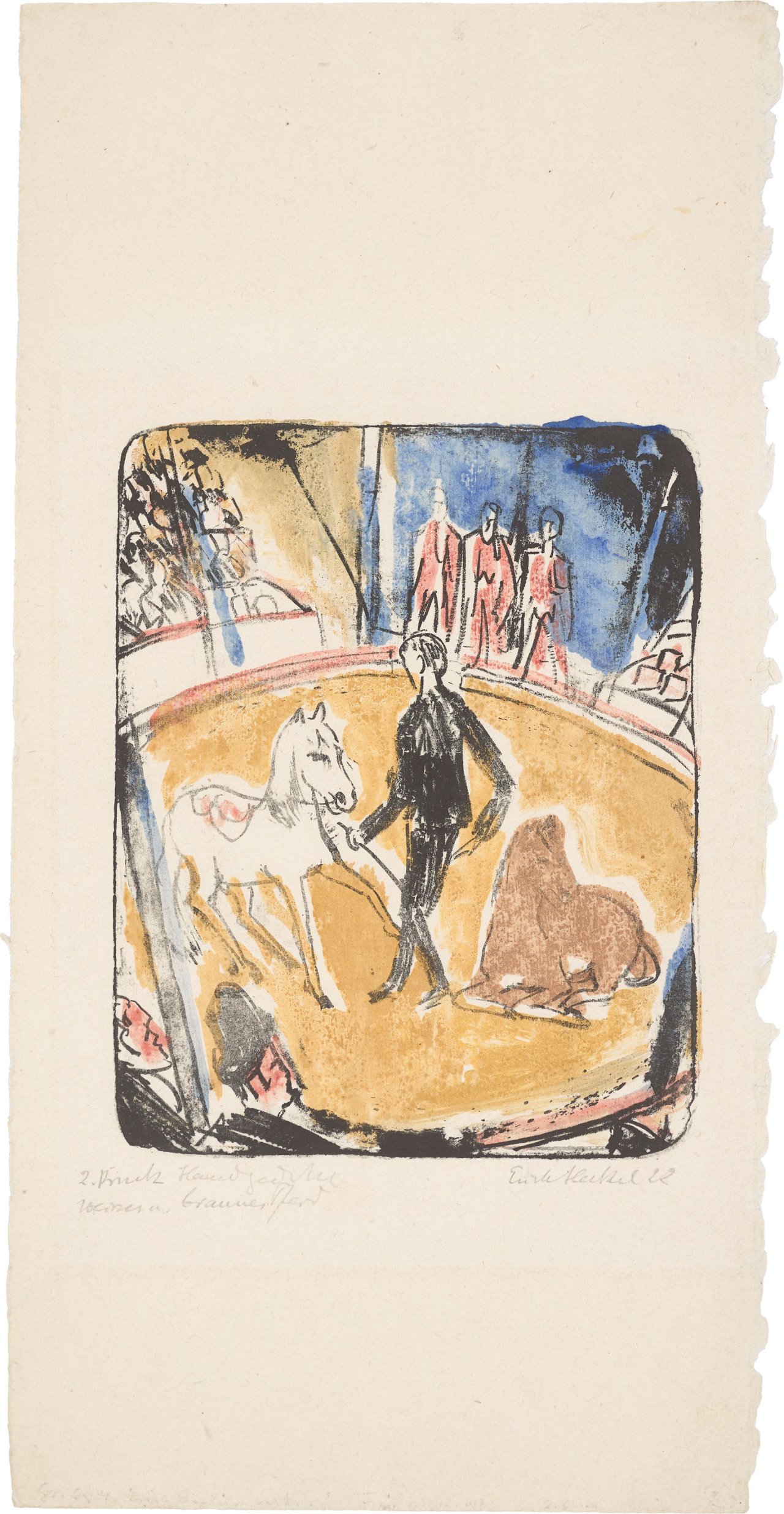 This picture shows the following artwork: Erich Heckel. ”Zirkus (Weisse Pferde)”. 1921.