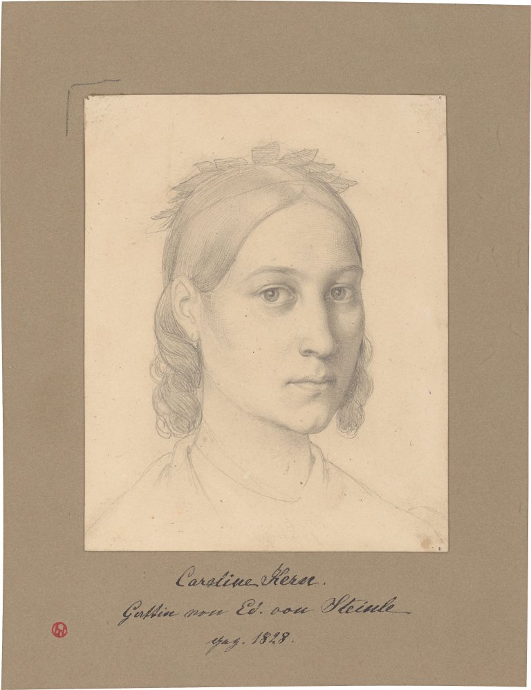 This picture shows the following artwork: Eduard von Steinle. Caroline Kern, head with shoulders. 1828.