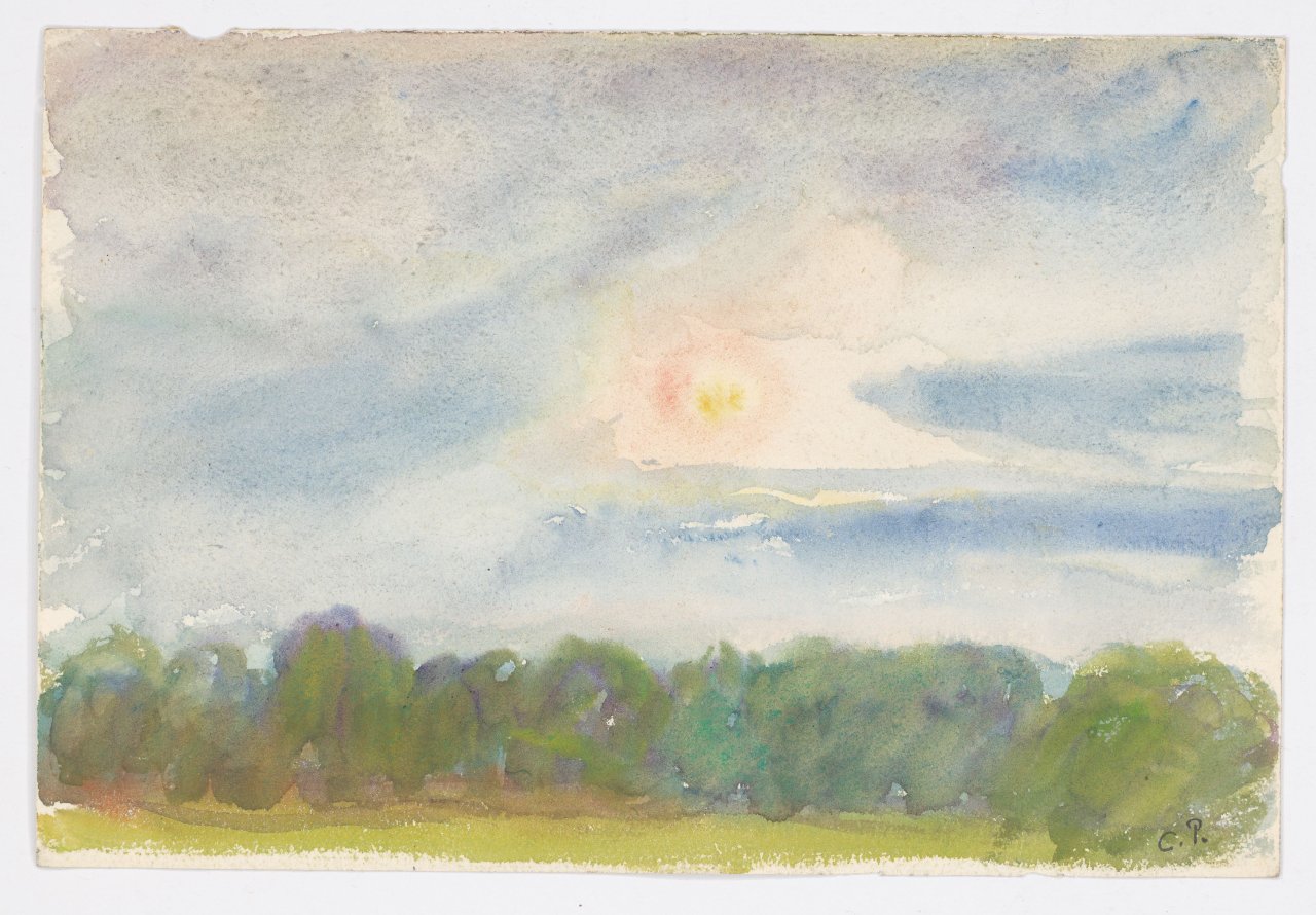 This picture shows the following artwork: Camille Pissarro. ”Paysage”. Circa 1890.