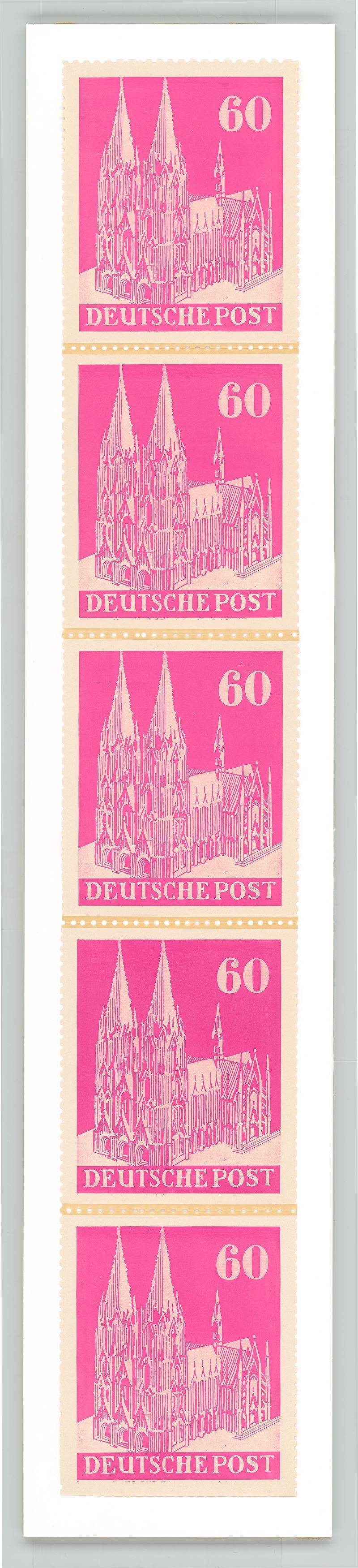 This picture shows the following artwork: KP Brehmer (i.e. Klaus-Peter Brehmer). ”Briefmarke (5-fach)”. 1967.