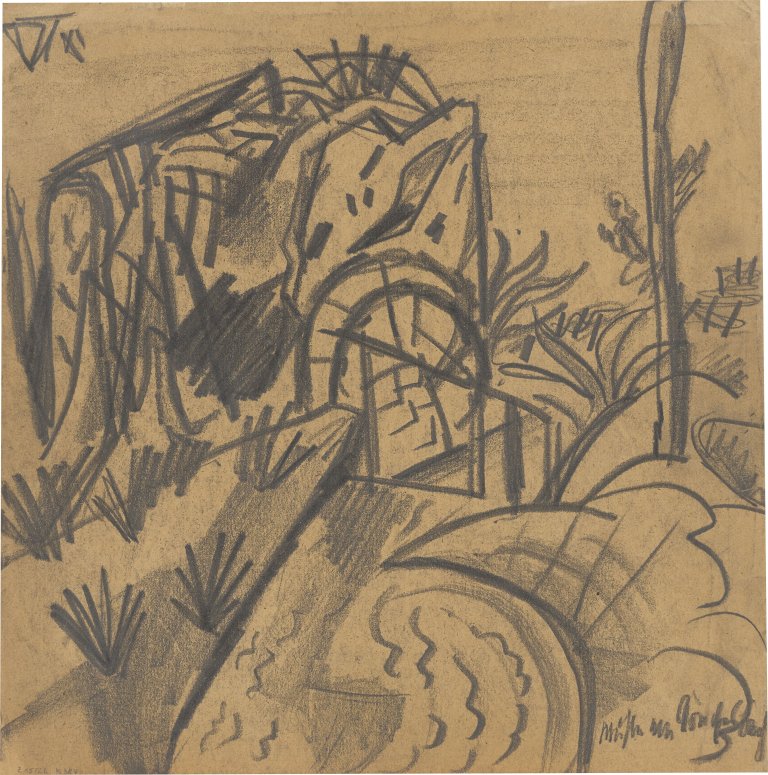 This picture shows the following artwork: Otto Dix. ”Mühle am Souchez-Bach”. 1915.