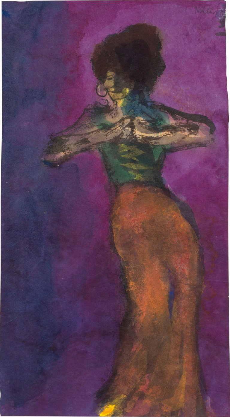 Auf diesem Bild ist das folgende Kunstwerk zu sehen: Emil Nolde. „Künstlerin“. 1930er-Jahre.