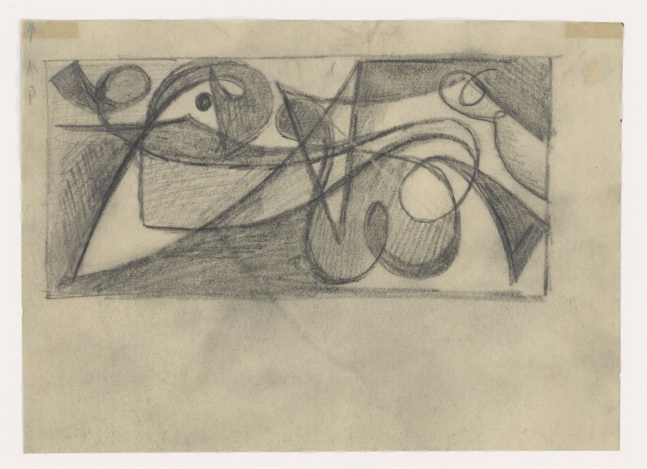 This picture shows the following artwork: Ernst Wilhelm Nay. ”Figurale - Kleine Liegende”. 1949.