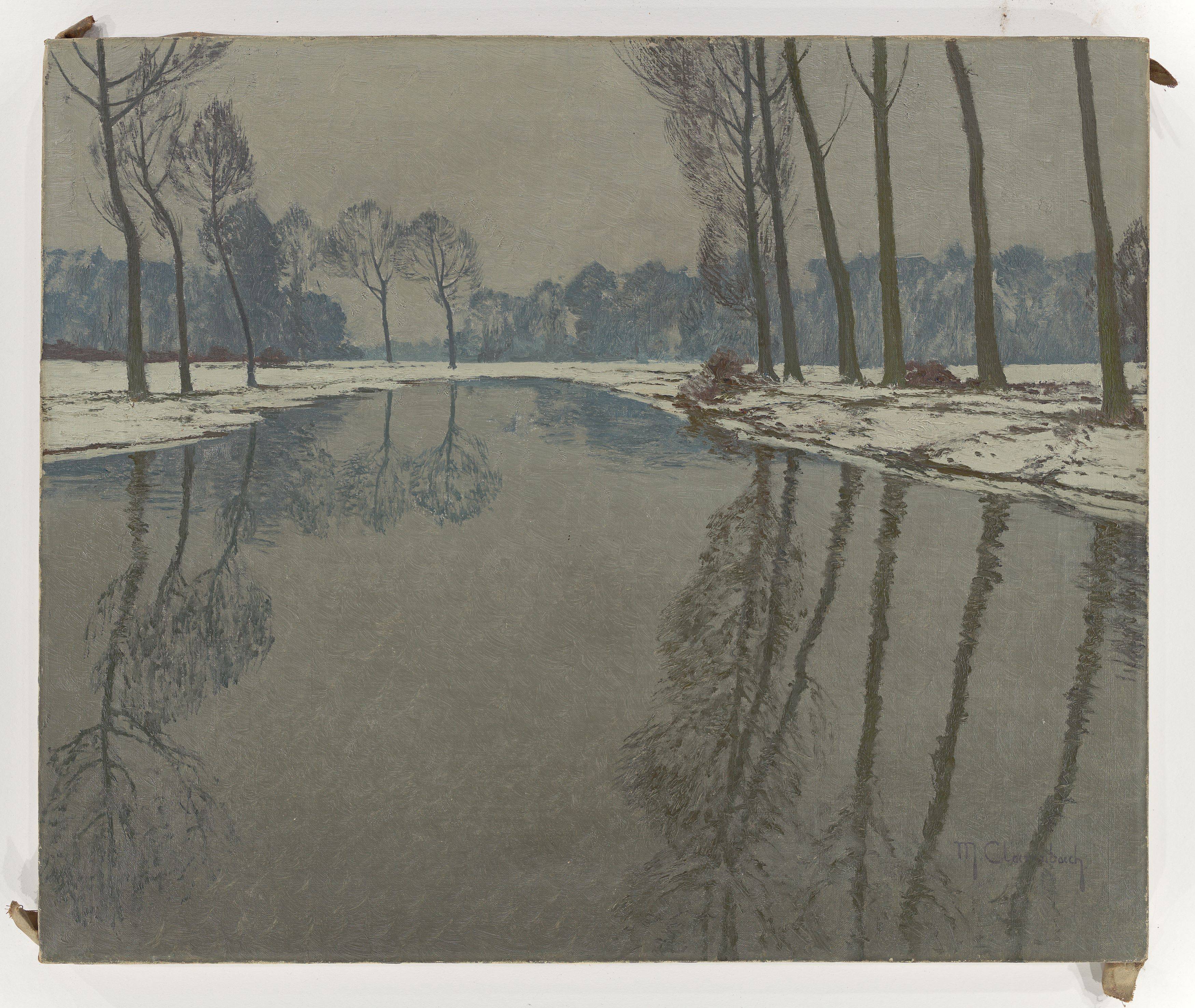 Auf diesem Bild ist das folgende Kunstwerk zu sehen: Max Clarenbach. Winter an der Erft.