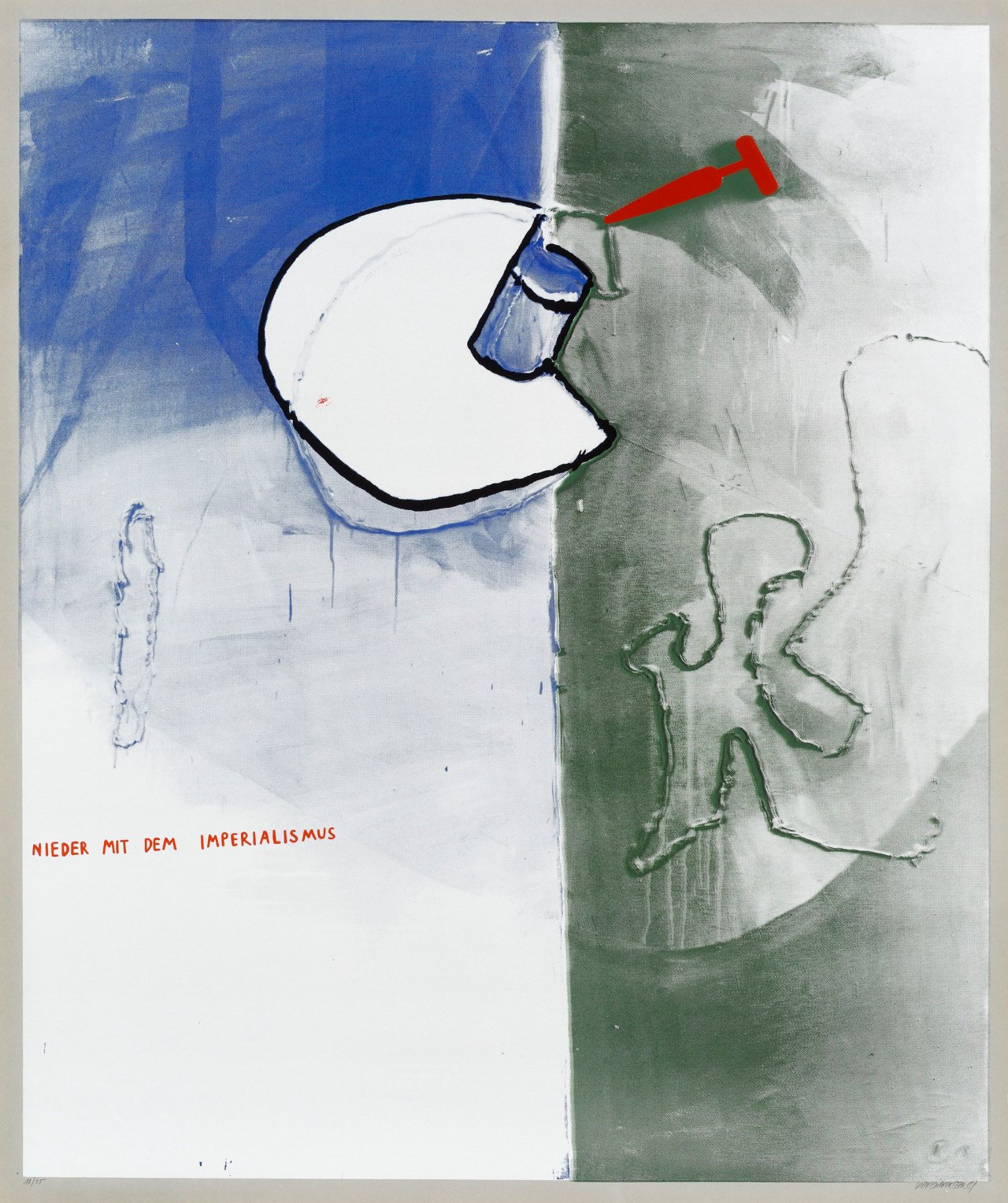 This picture shows the following artwork: Martin Kippenberger. ”Nieder mit dem Imperialismus”. 1984.
