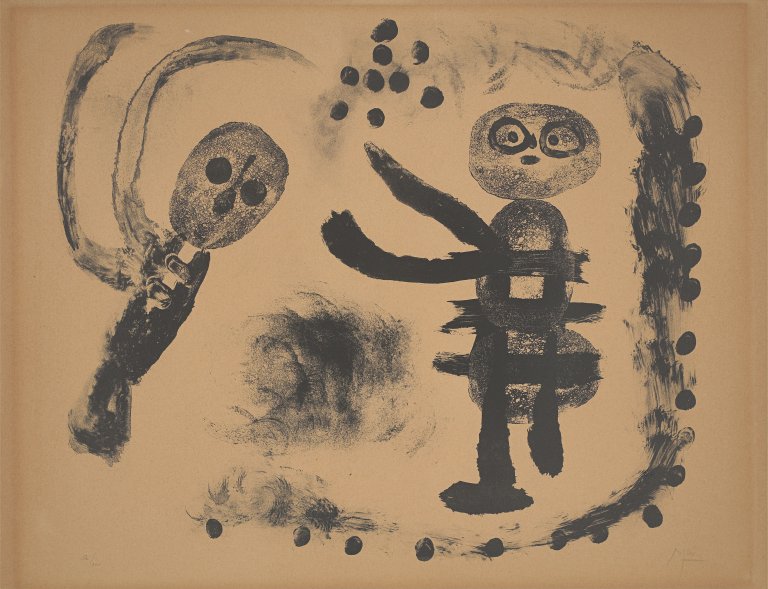Auf diesem Bild ist das folgende Kunstwerk zu sehen: Joan Miró. „Petite fille au bois“. 1958.