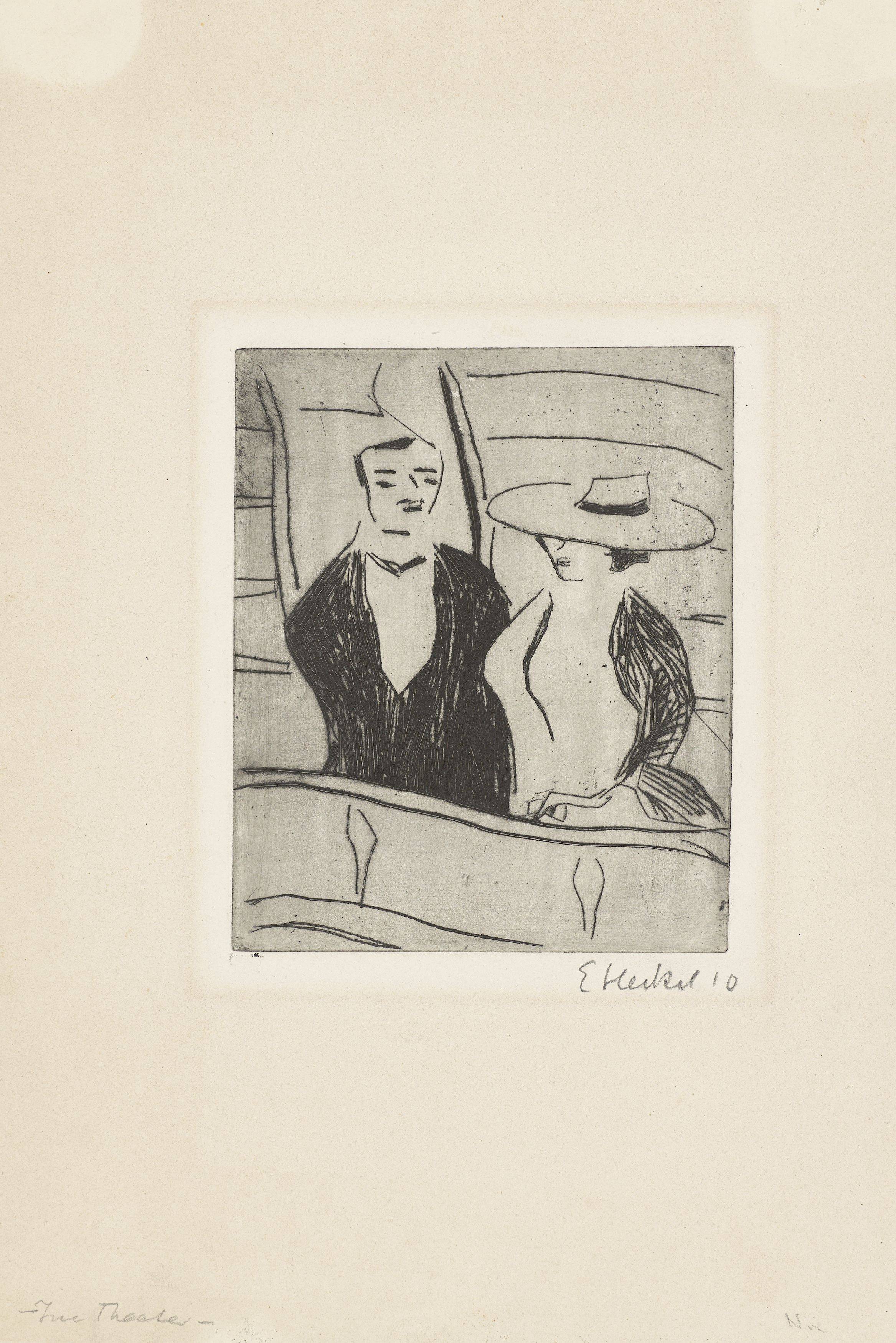 This picture shows the following artwork: Erich Heckel. ”Im Theater”. 1909.