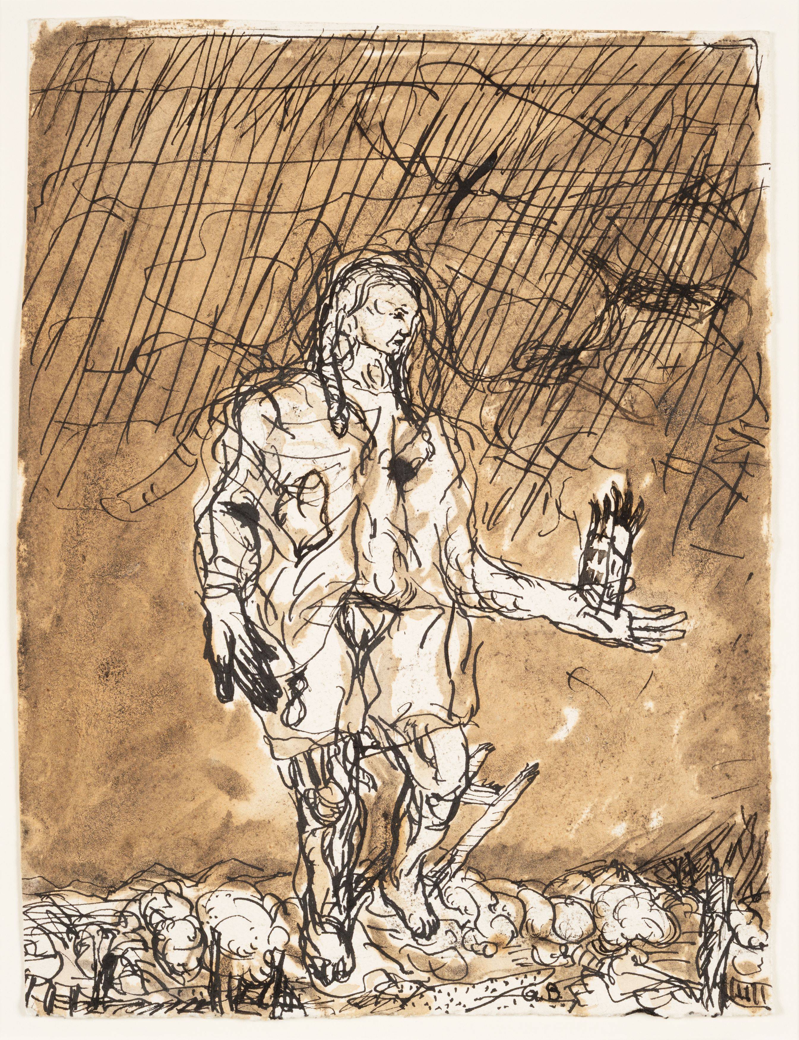 Auf diesem Bild ist das folgende Kunstwerk zu sehen: Georg Baselitz. „Hirte“. 1966.