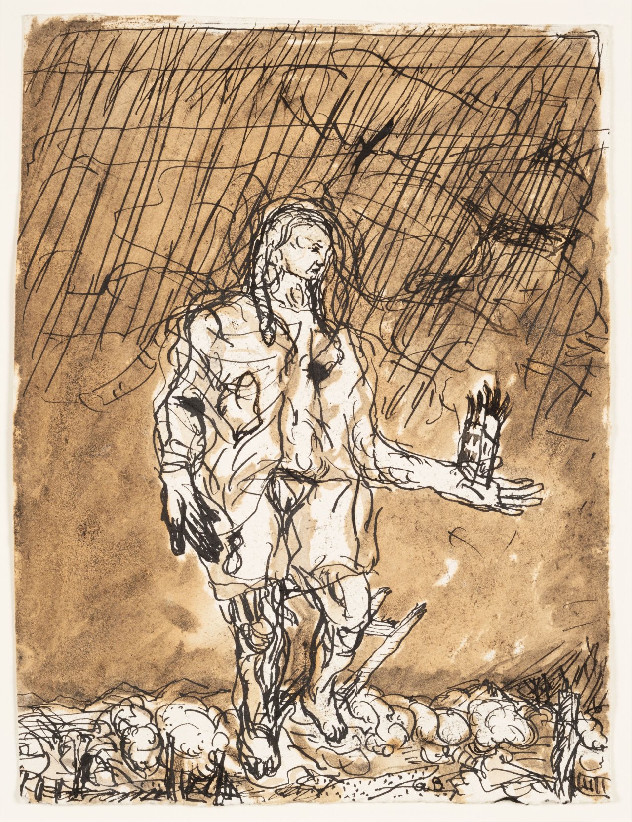 Auf diesem Bild ist das folgende Kunstwerk zu sehen: Georg Baselitz. „Hirte“. 1966.
