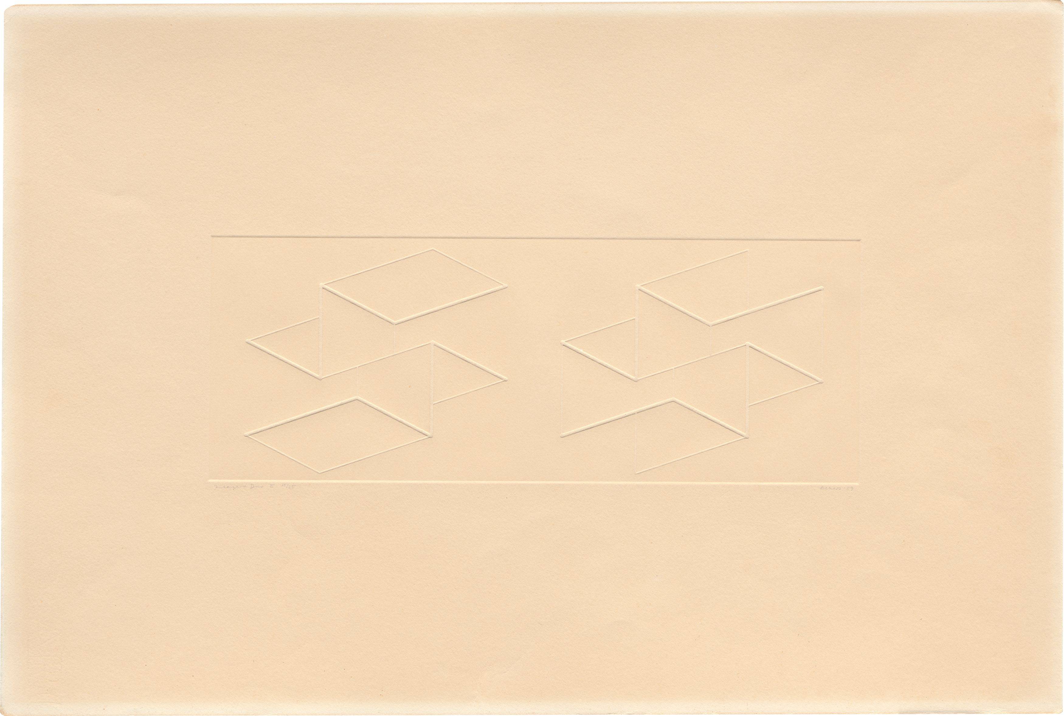 This picture shows the following artwork: Josef Albers. ”Intaglio Duo E”. 1958/59.