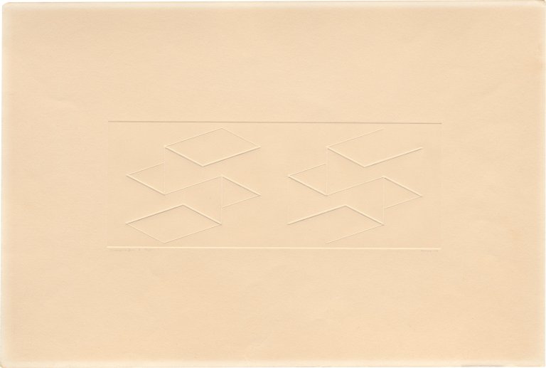This picture shows the following artwork: Josef Albers. ”Intaglio Duo E”. 1958/59.