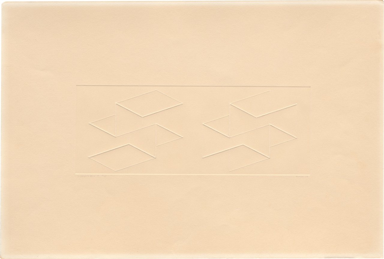 This picture shows the following artwork: Josef Albers. ”Intaglio Duo E”. 1958/59.