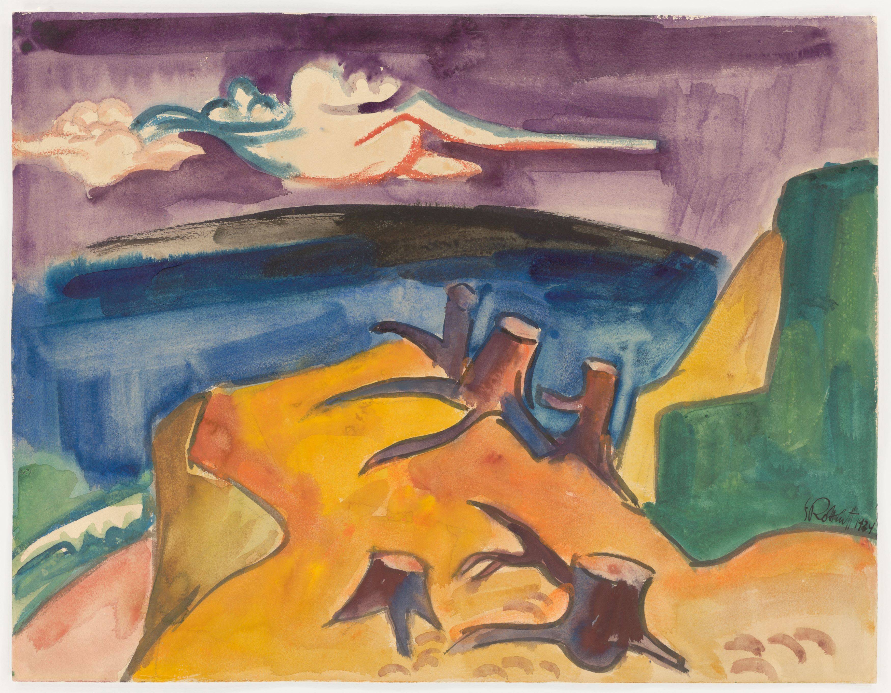 This picture shows the following artwork: Karl Schmidt-Rottluff. ”Auf Capri”. 1924.