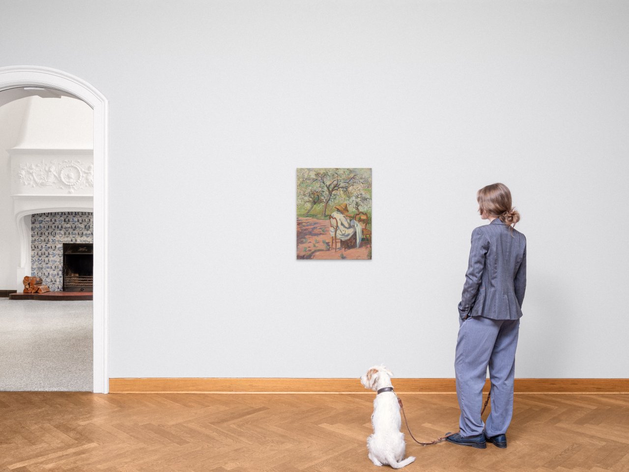 This picture shows the following artwork: Jean-Baptiste Armand Guillaumin. ”Madame Guillaumin cousant”. Circa 1888.