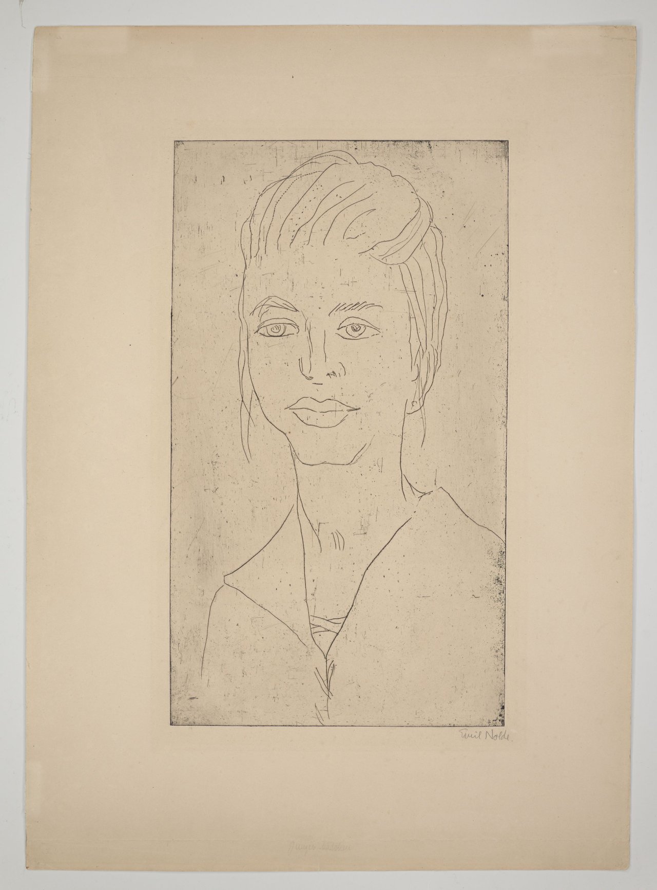 This picture shows the following artwork: Emil Nolde. ”Junges Mädchen”. 1922.