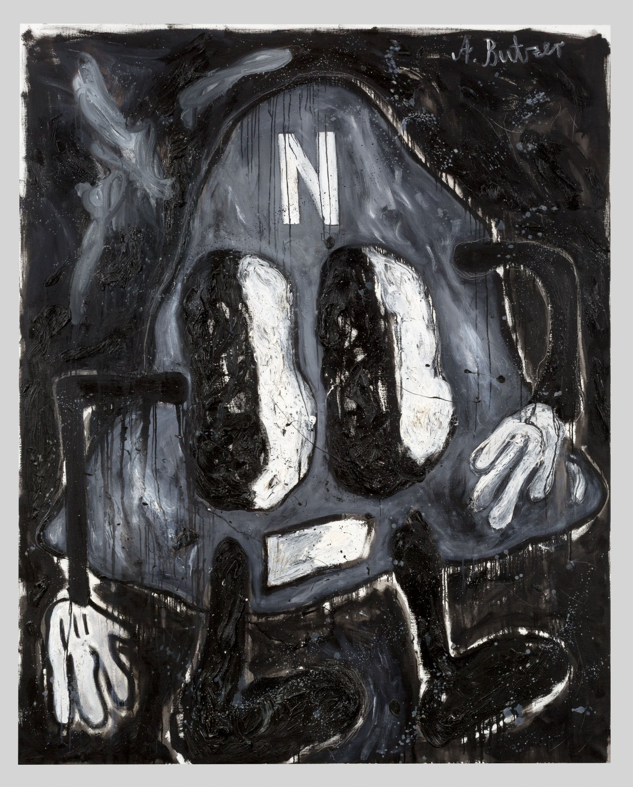 Auf diesem Bild ist das folgende Kunstwerk zu sehen: André Butzer. „Heimkunft nach N“. 2006.