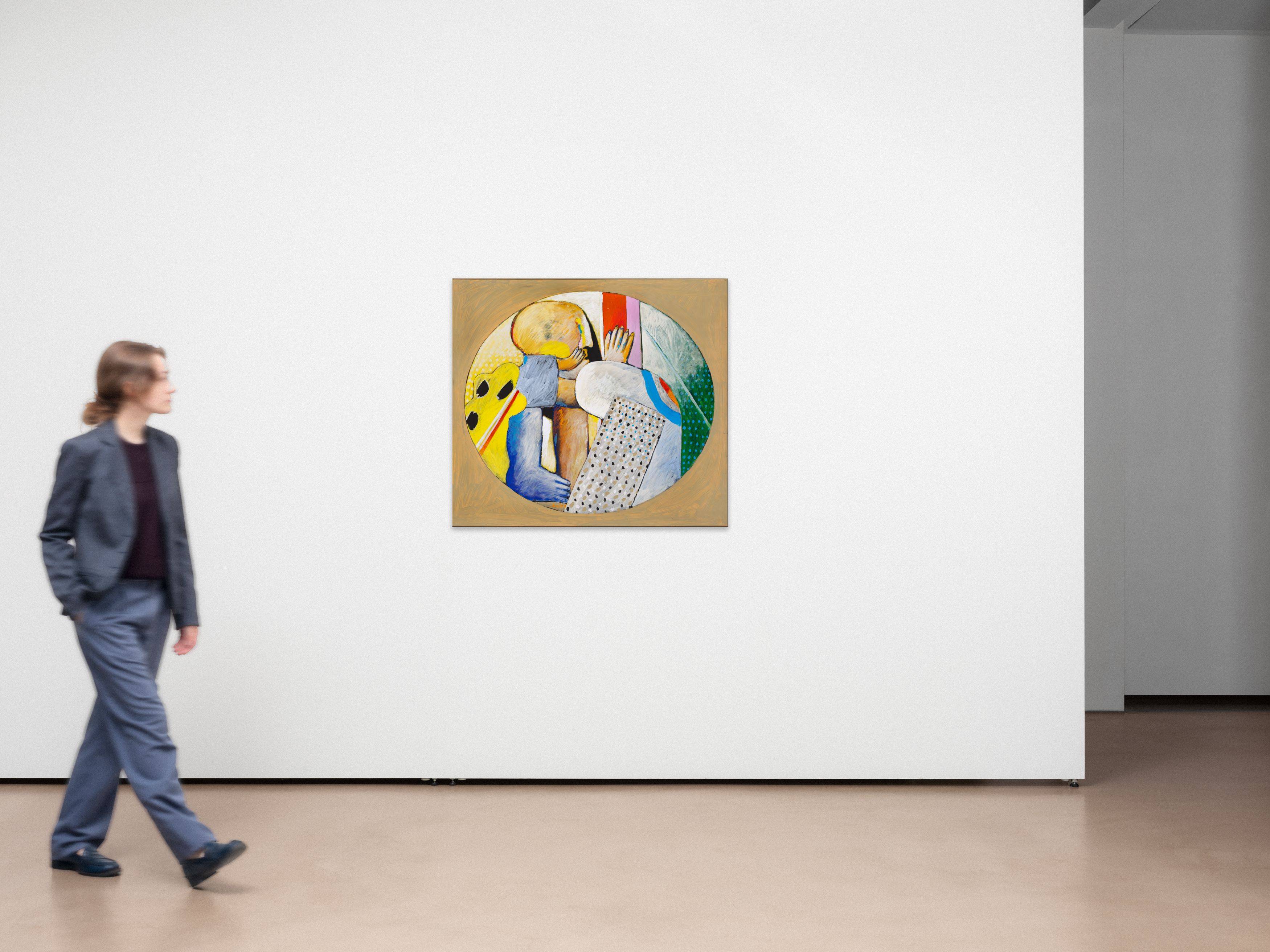 Auf diesem Bild ist das folgende Kunstwerk zu sehen: Horst Antes. „Stilleben (oval)“. 1965.