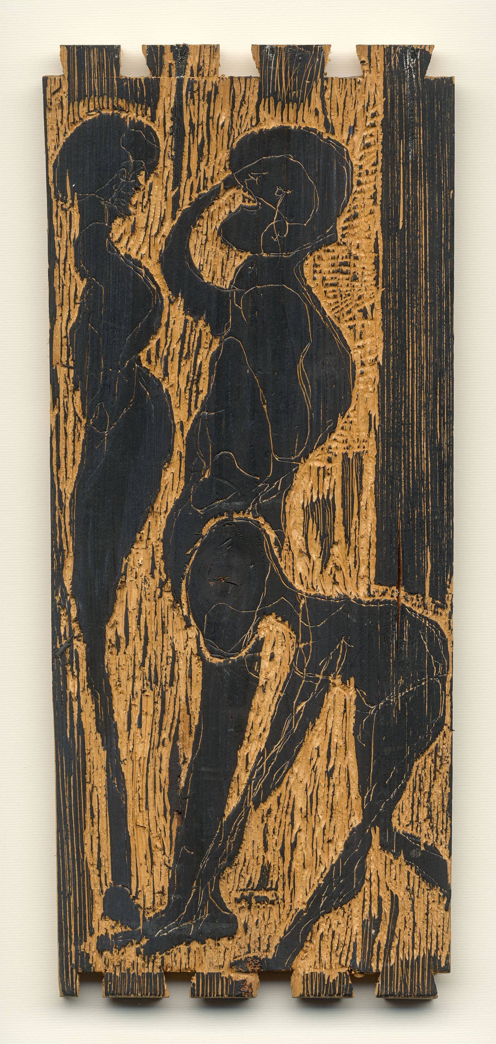 Auf diesem Bild ist das folgende Kunstwerk zu sehen: Gerhard Altenbourg. Zu: „Dreiergruppe, zwei daraus nachthungrig“. 1970.