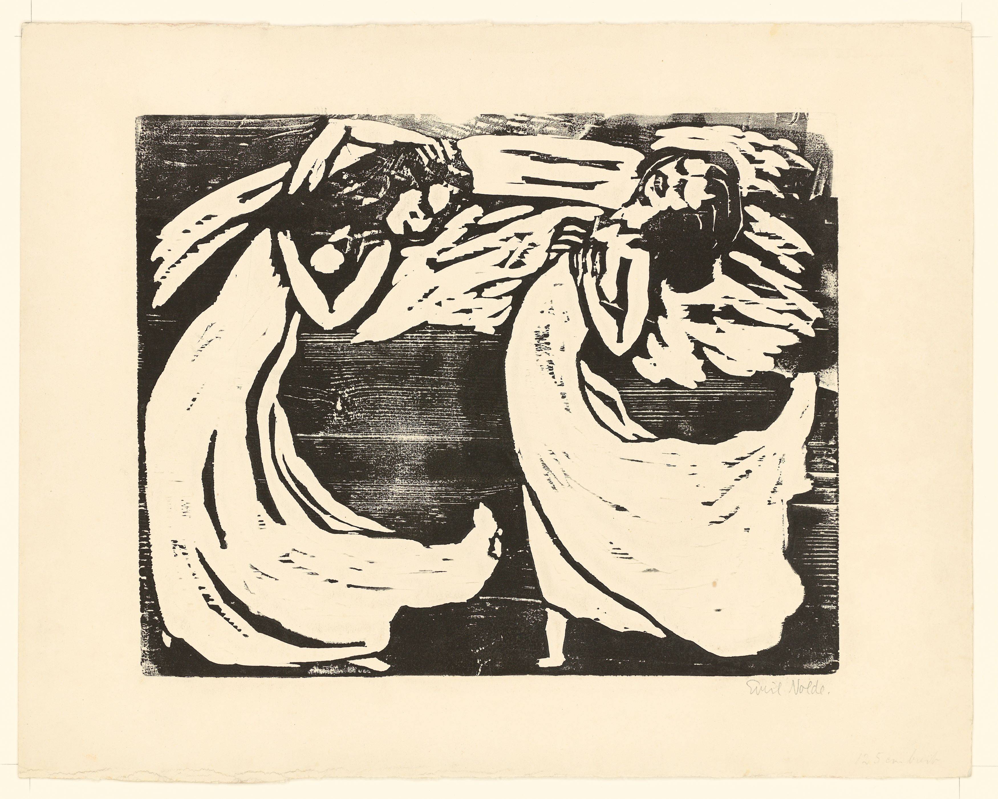 This picture shows the following artwork: Emil Nolde. ”Tänzerinnen”. 1917.