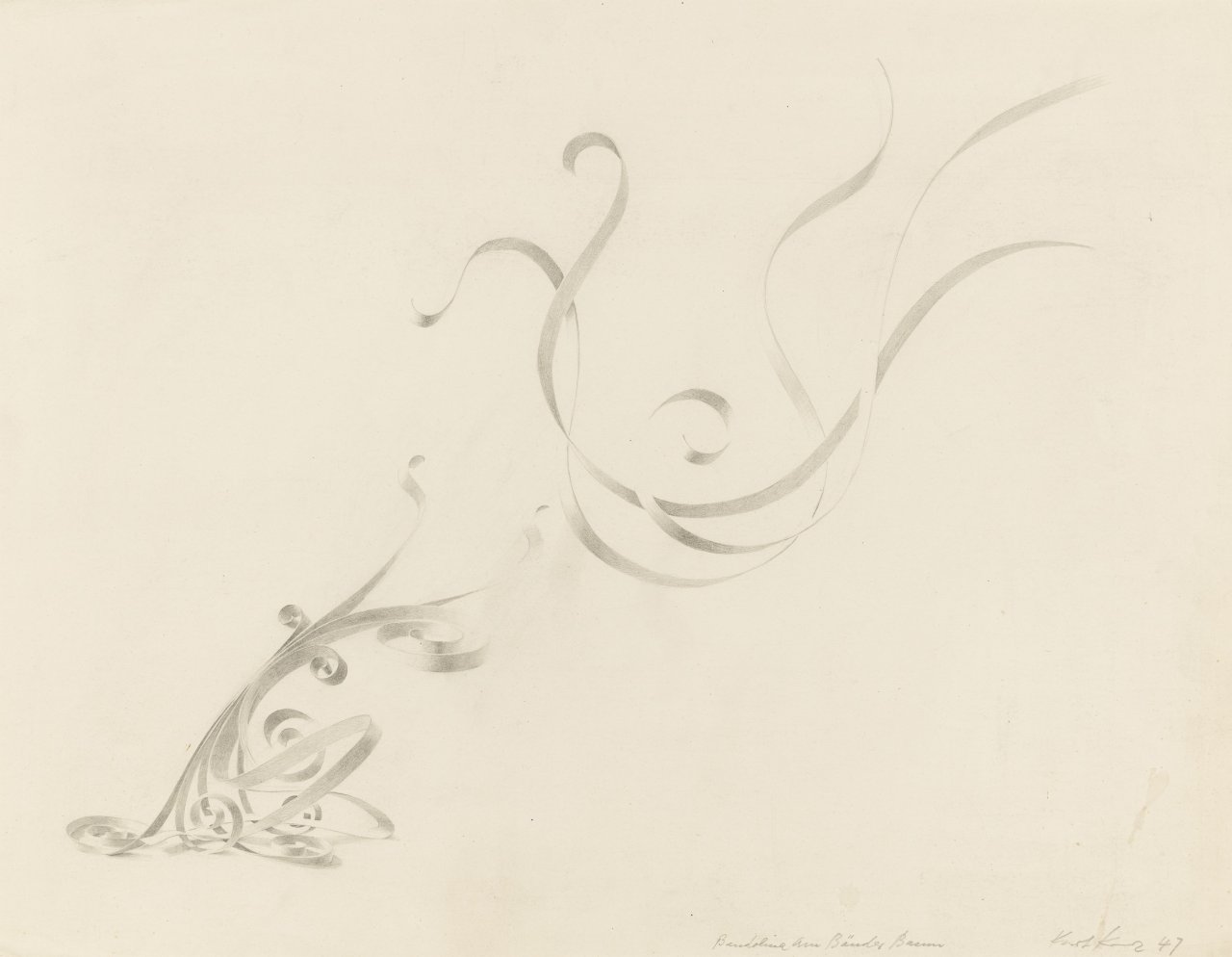 This picture shows the following artwork: Kurt Kranz. ”Bandolina am Bänder Baum”. 1947.