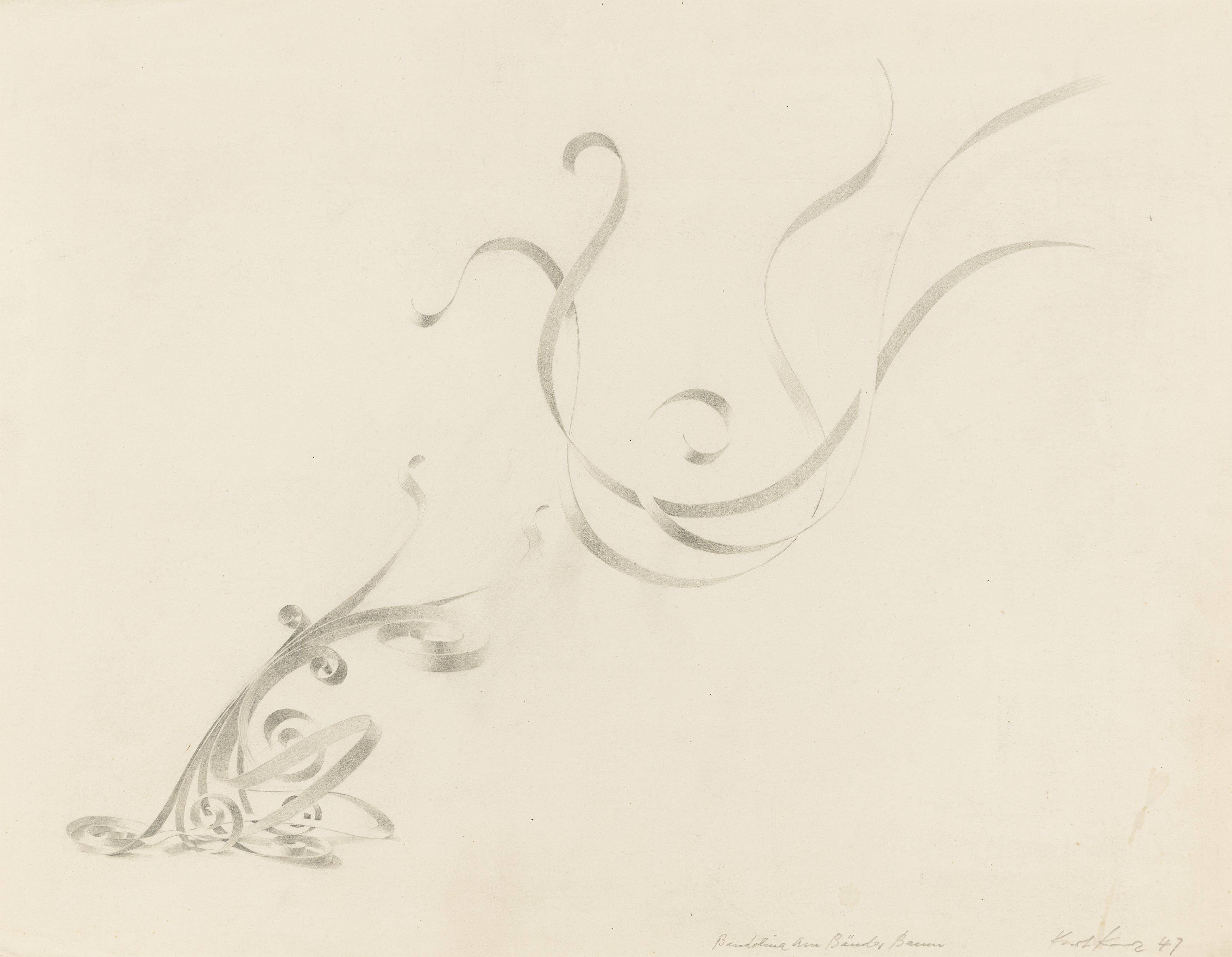 This picture shows the following artwork: Kurt Kranz. ”Bandolina am Bänder Baum”. 1947.