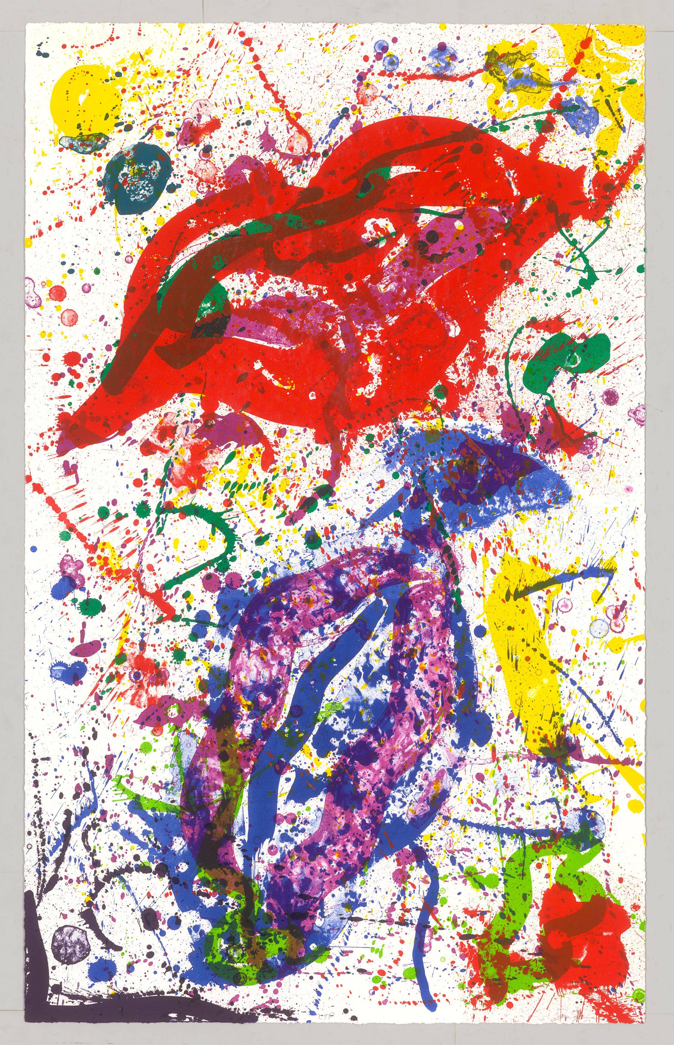 Auf diesem Bild ist das folgende Kunstwerk zu sehen: Sam Francis. Untitled. 1988.