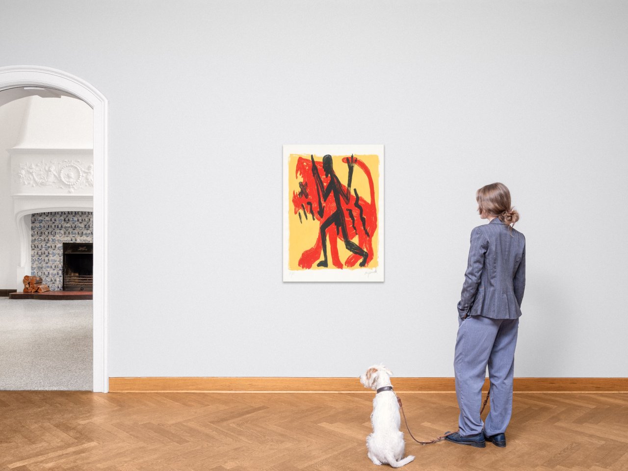 Auf diesem Bild ist das folgende Kunstwerk zu sehen: A.R. Penck. Aus: „Jäger“. 1994.