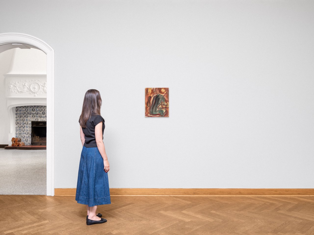 This picture shows the following artwork: Christian Rohlfs. Seated girl, viewed from behind.