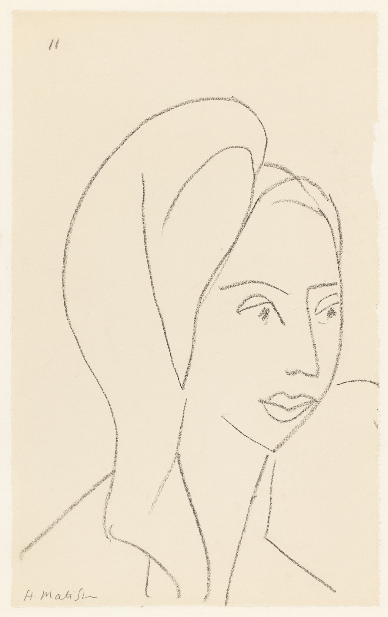 Auf diesem Bild ist das folgende Kunstwerk zu sehen: Henri Matisse. „Tête au Turban No. 11“. 1950.