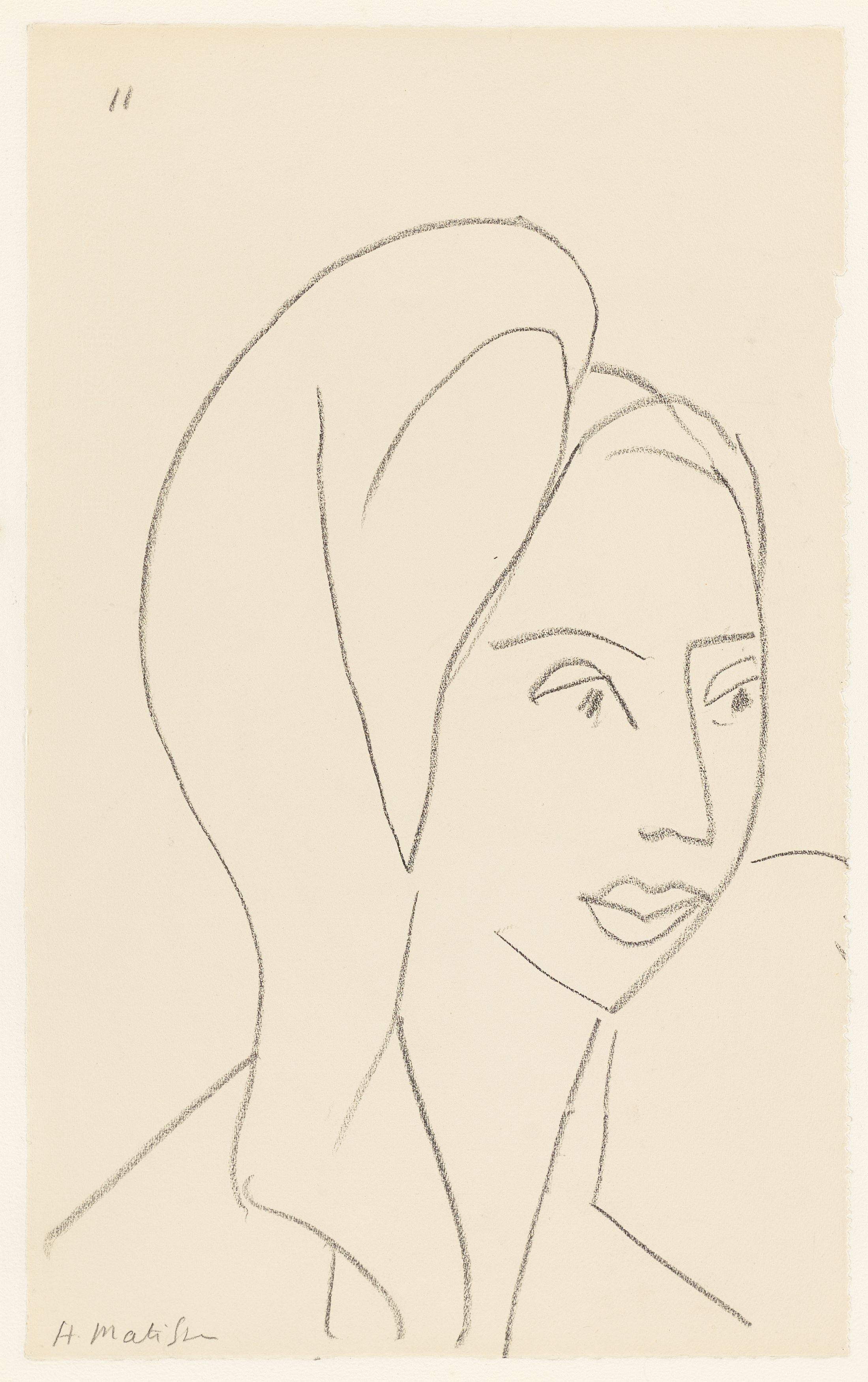 Auf diesem Bild ist das folgende Kunstwerk zu sehen: Henri Matisse. „Tête au Turban No. 11“. 1950.
