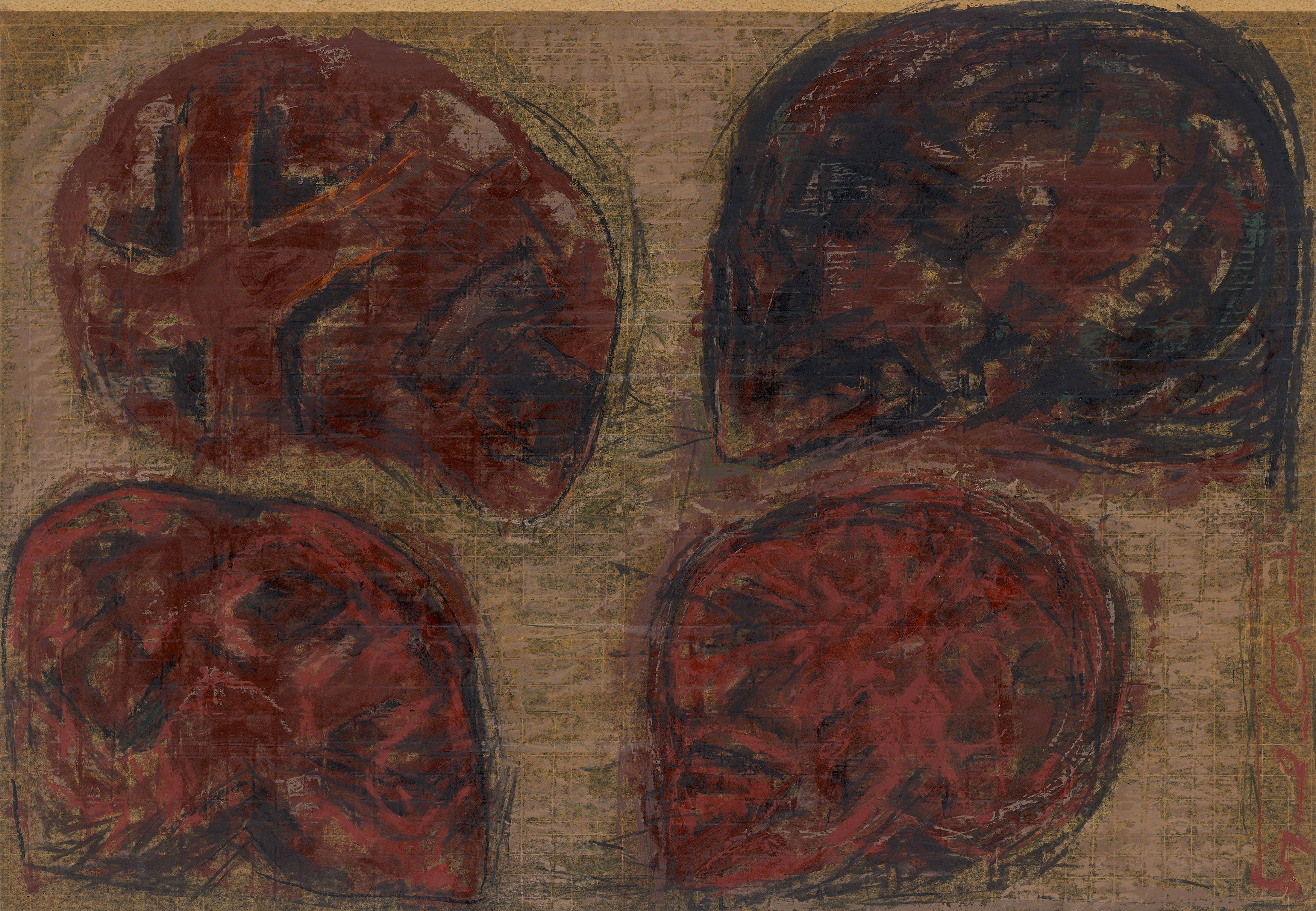 This picture shows the following artwork: Hede Bühl. Head studies. 1995.