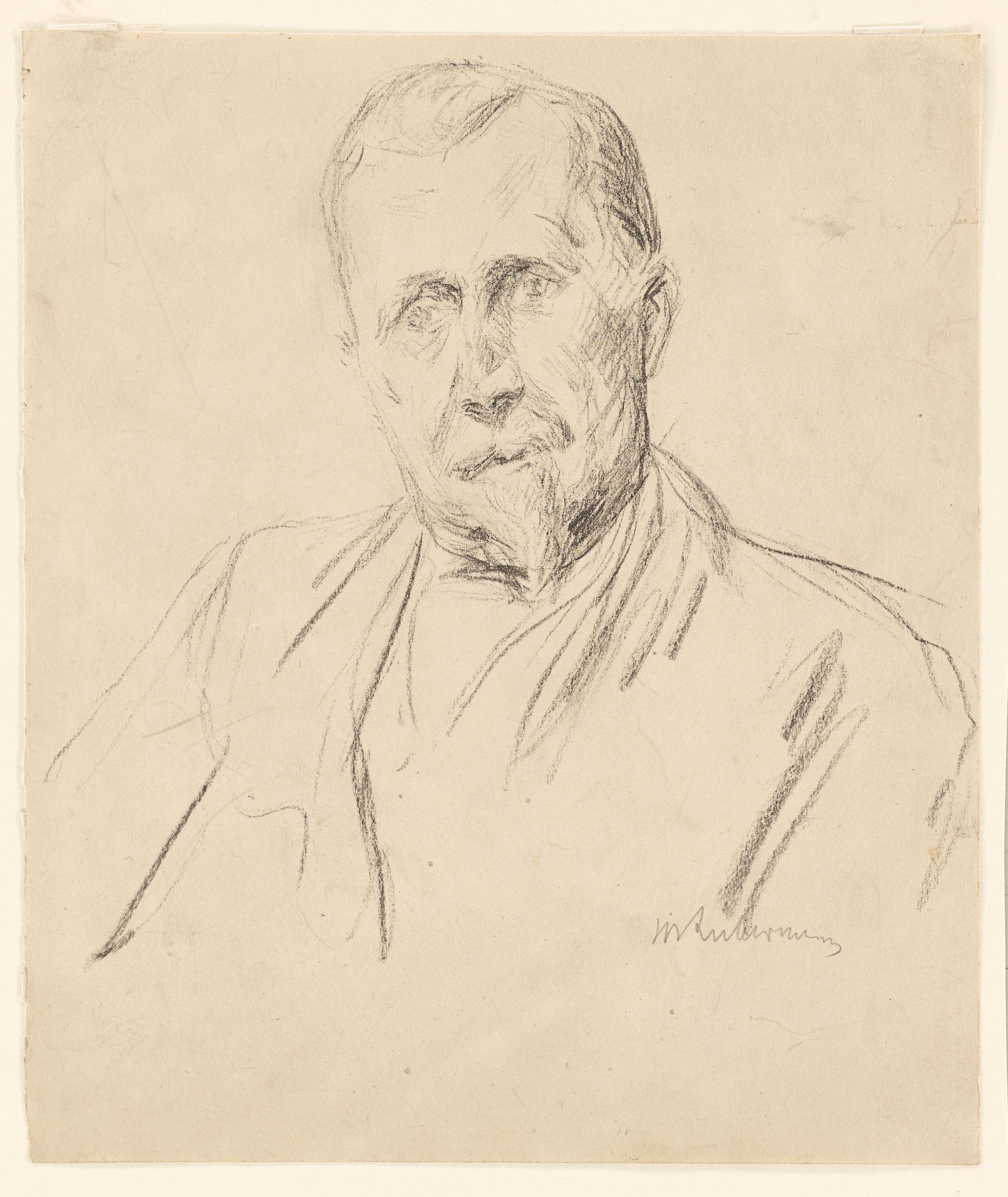 This picture shows the following artwork: Max Liebermann. Heinrich Mann, bust portrait. Circa 1930.