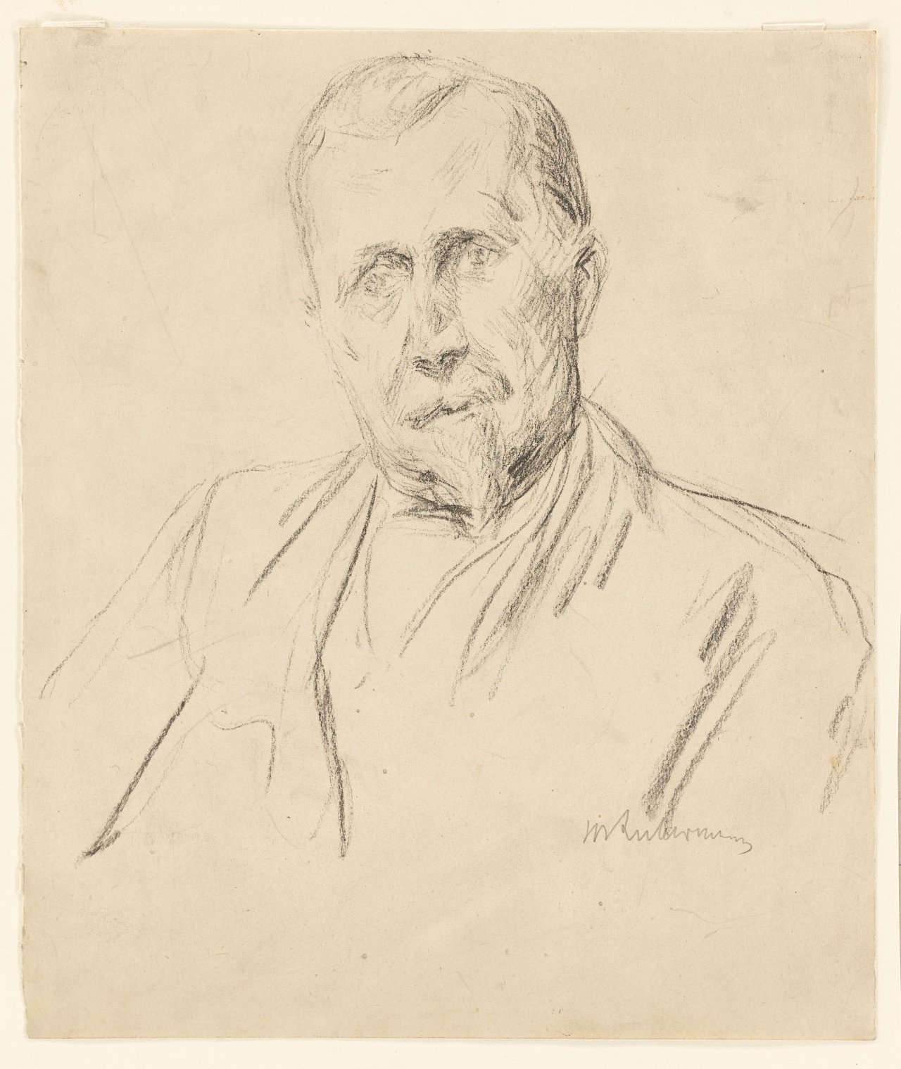This picture shows the following artwork: Max Liebermann. Heinrich Mann, bust portrait. Circa 1930.