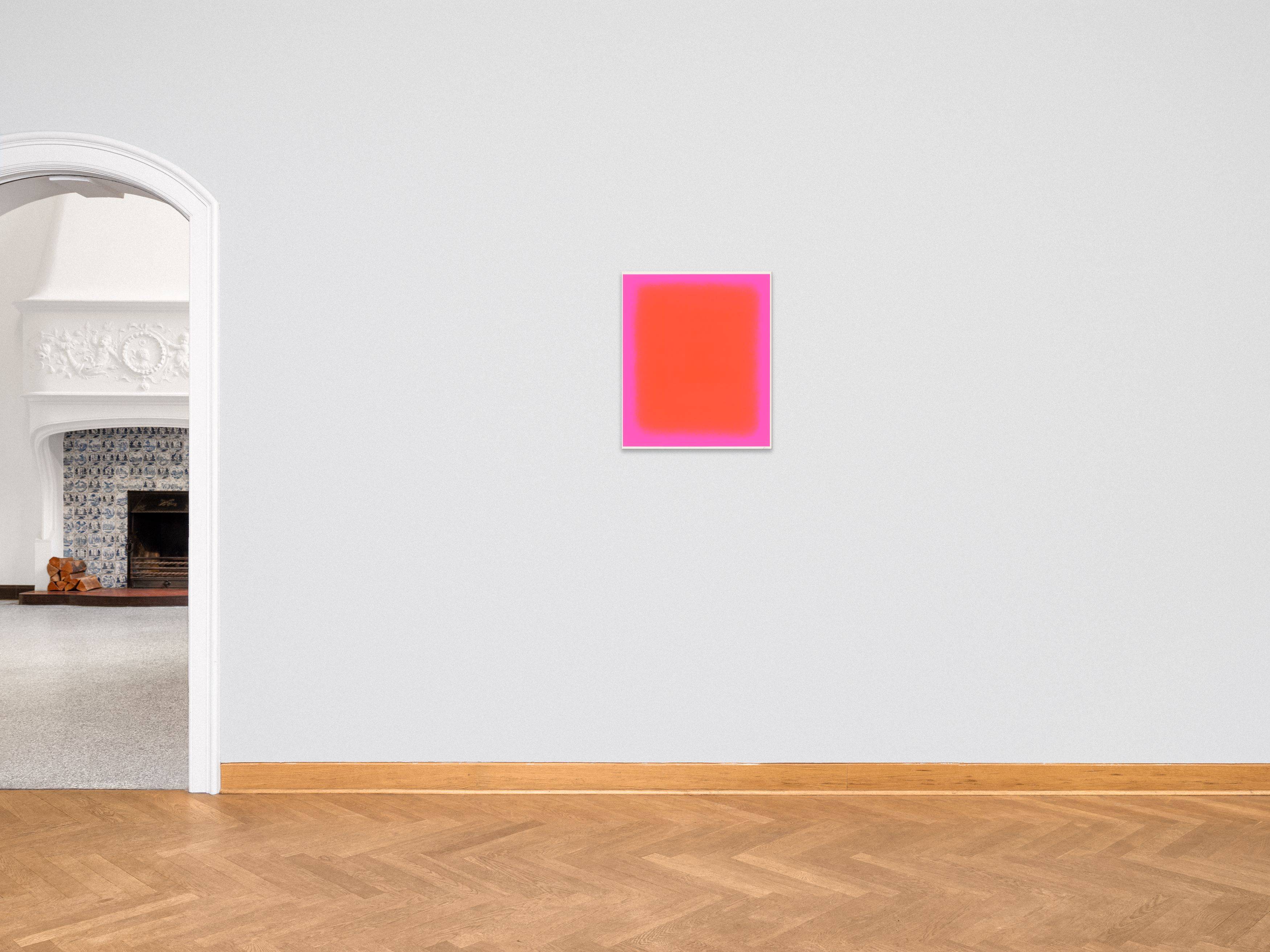 Auf diesem Bild ist das folgende Kunstwerk zu sehen: Rupprecht Geiger. „Das zentrale Rot“. 1975.