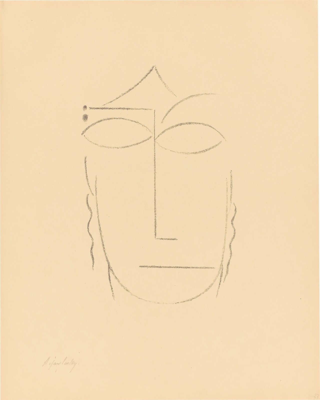 Auf diesem Bild ist das folgende Kunstwerk zu sehen: Alexej von Jawlensky. „Kopf II“. 1922.