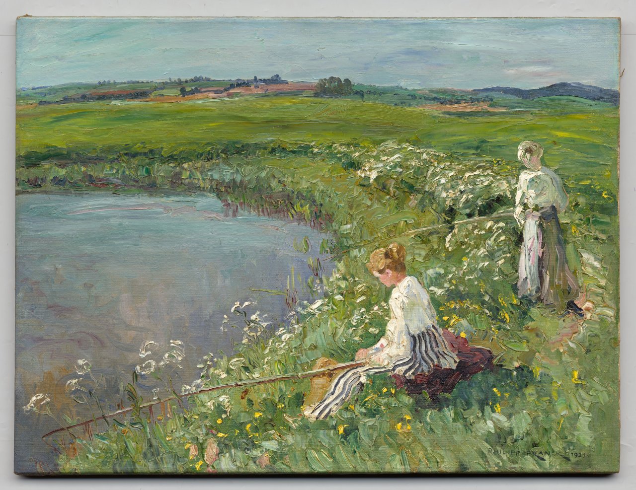 This picture shows the following artwork: Philipp Franck. Fishing spot. 1921.