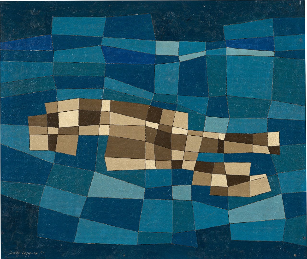 Auf diesem Bild ist das folgende Kunstwerk zu sehen: Jean Leppien. „9/55 XCVIII“. 1955.